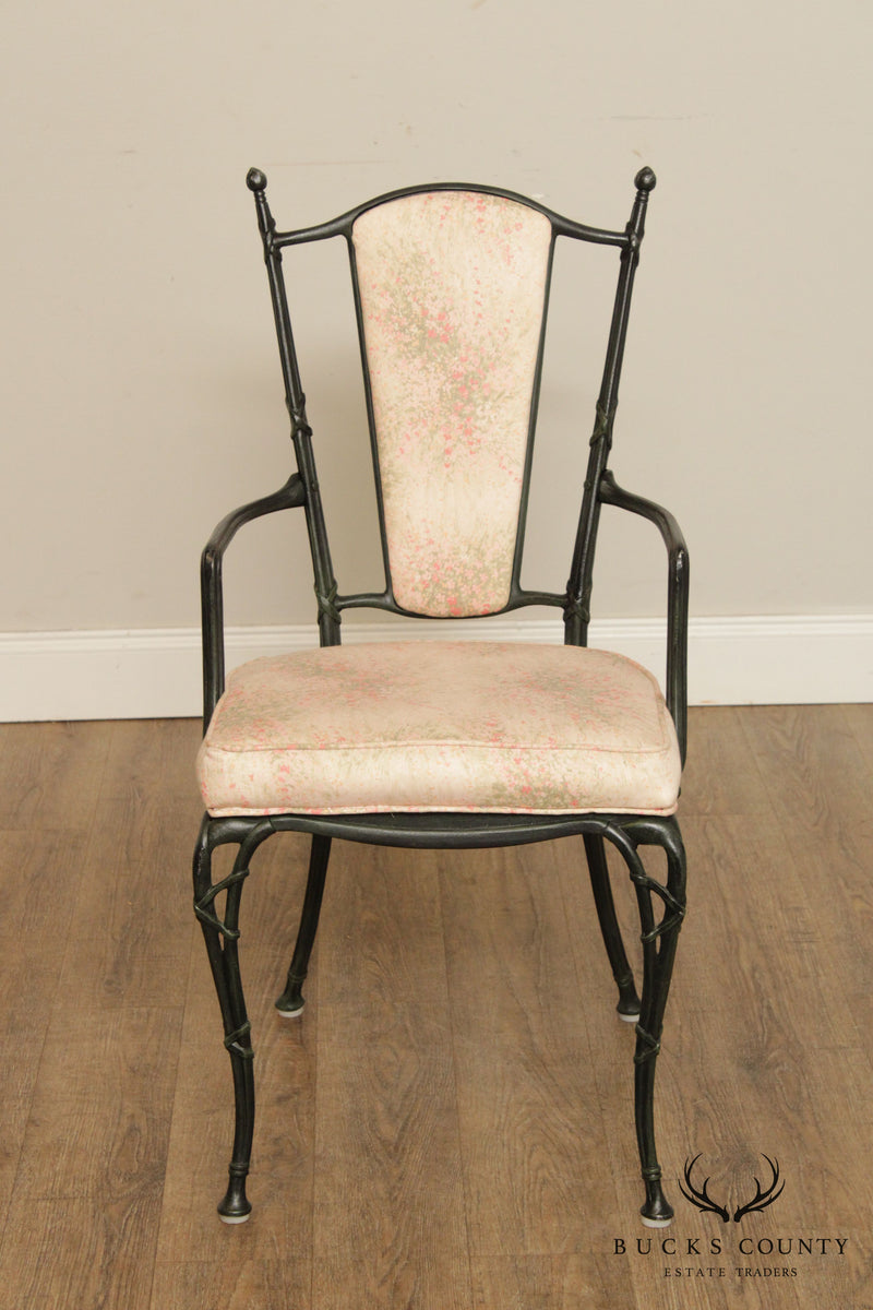 Hollywood Regency Style Vintage Cast Aluminum Faux Bamboo Set 6 Dining Chairs