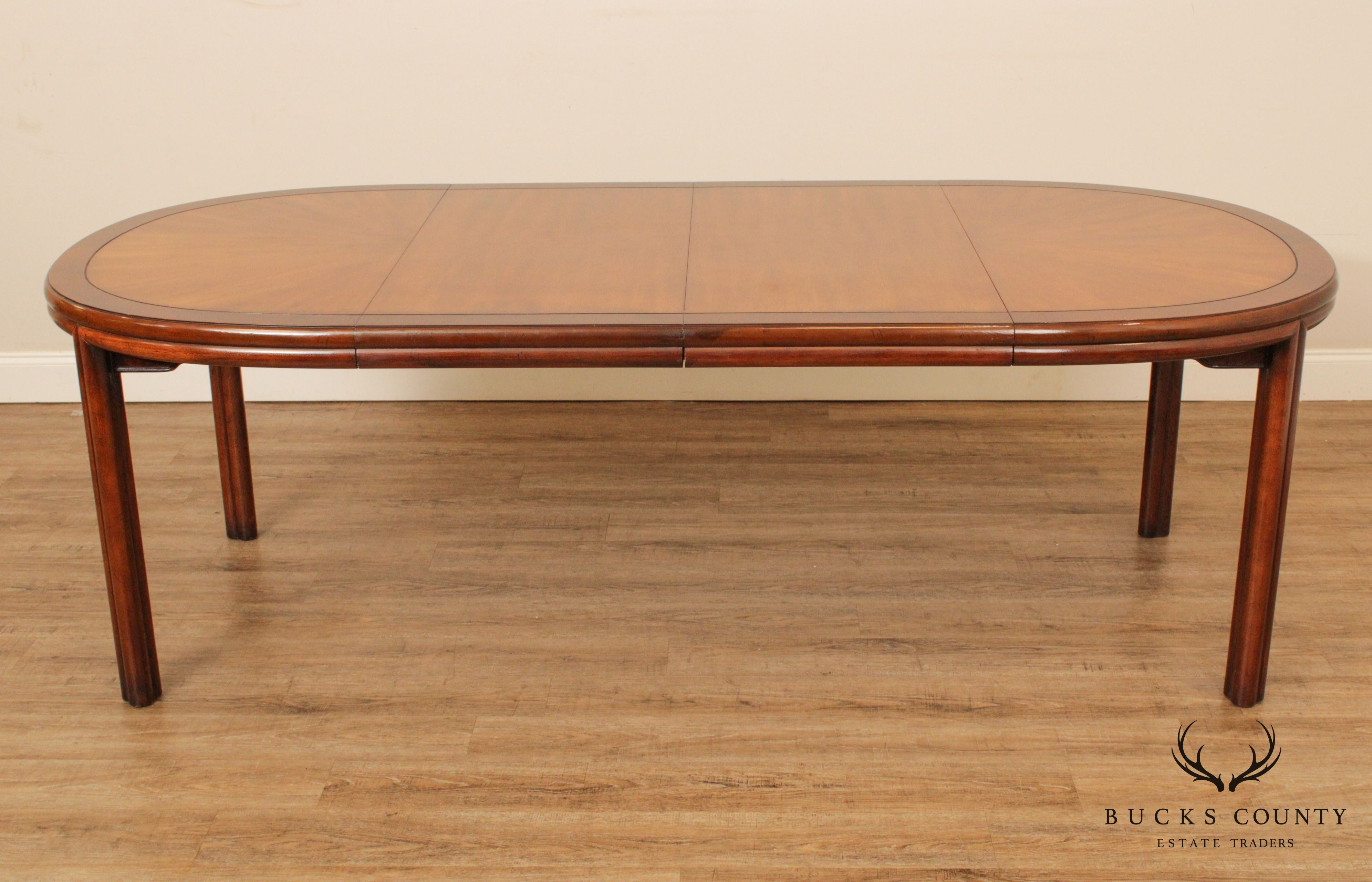 Drexel Tai Ming Oval Sunburst 2 Tone Vintage Dining Table