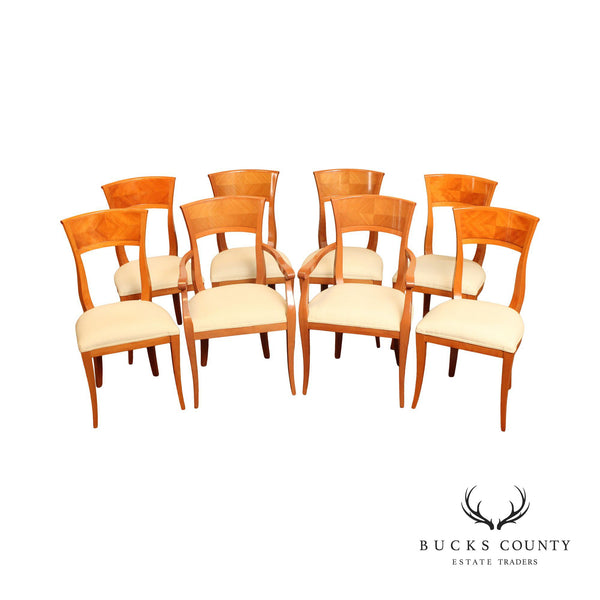 John Turano and Sons Italian Modern Klismos Set of Eight Dining Chairs