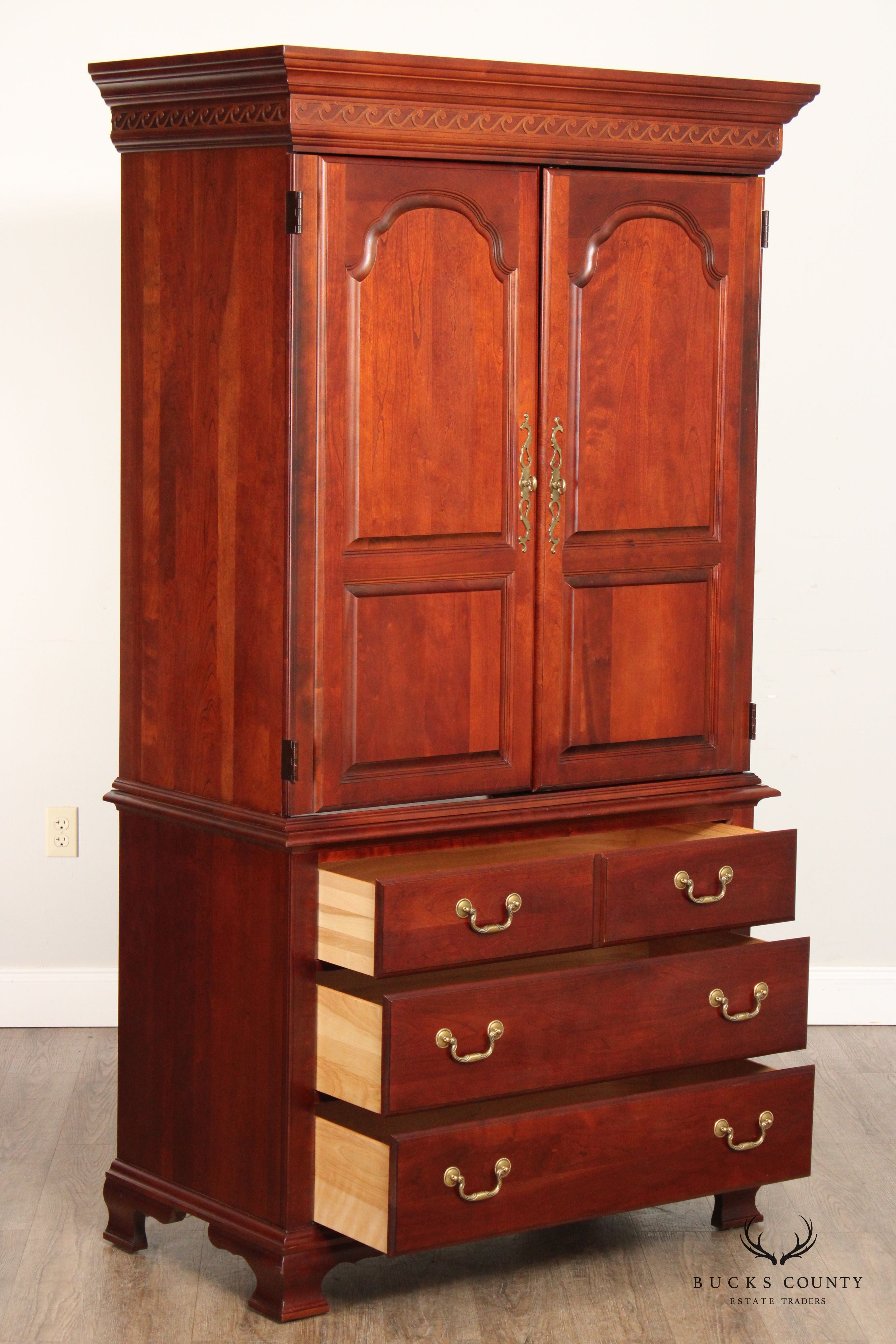 Pennsylvania House Georgian Style Cherry Armoire Door Chest