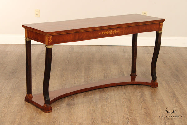 Empire Style Two-Tier Banded Mahogany Console Table