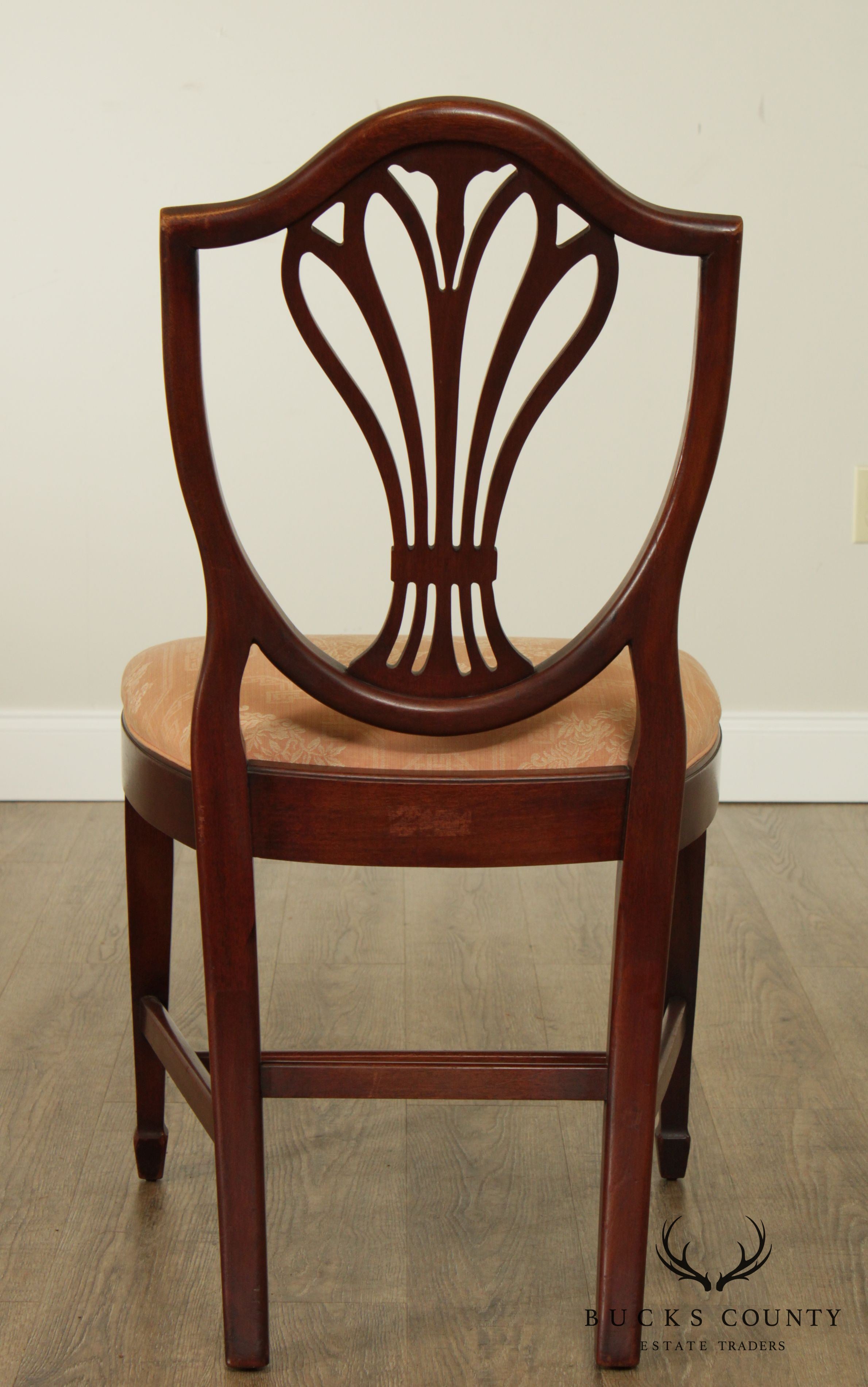 Hepplewhite Style Custom Mahogany Shield Back Side Chair