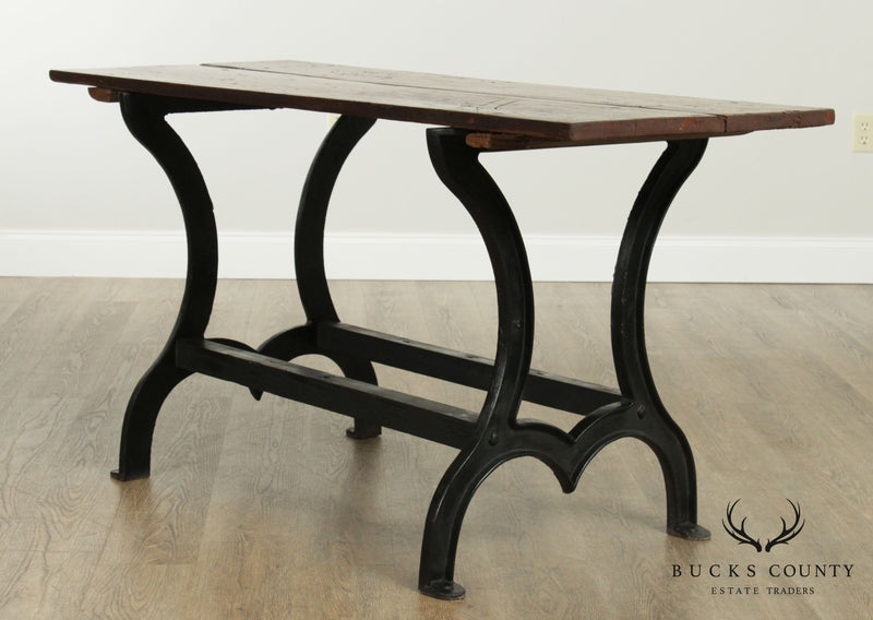 Rustic Custom Crafted Wood And Iron Table