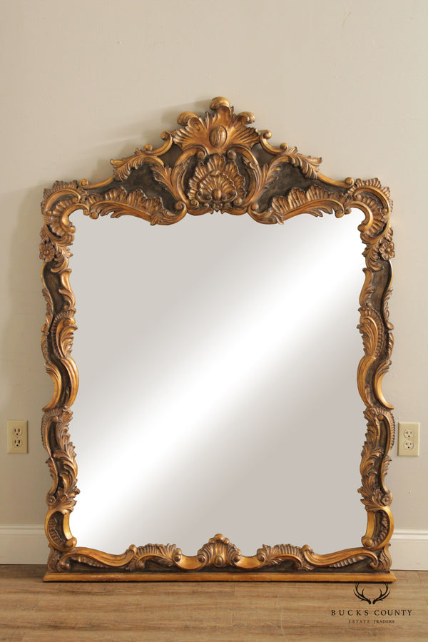 LaBarge Rococo Style Large Gold Gilt Carved Wall Mirror