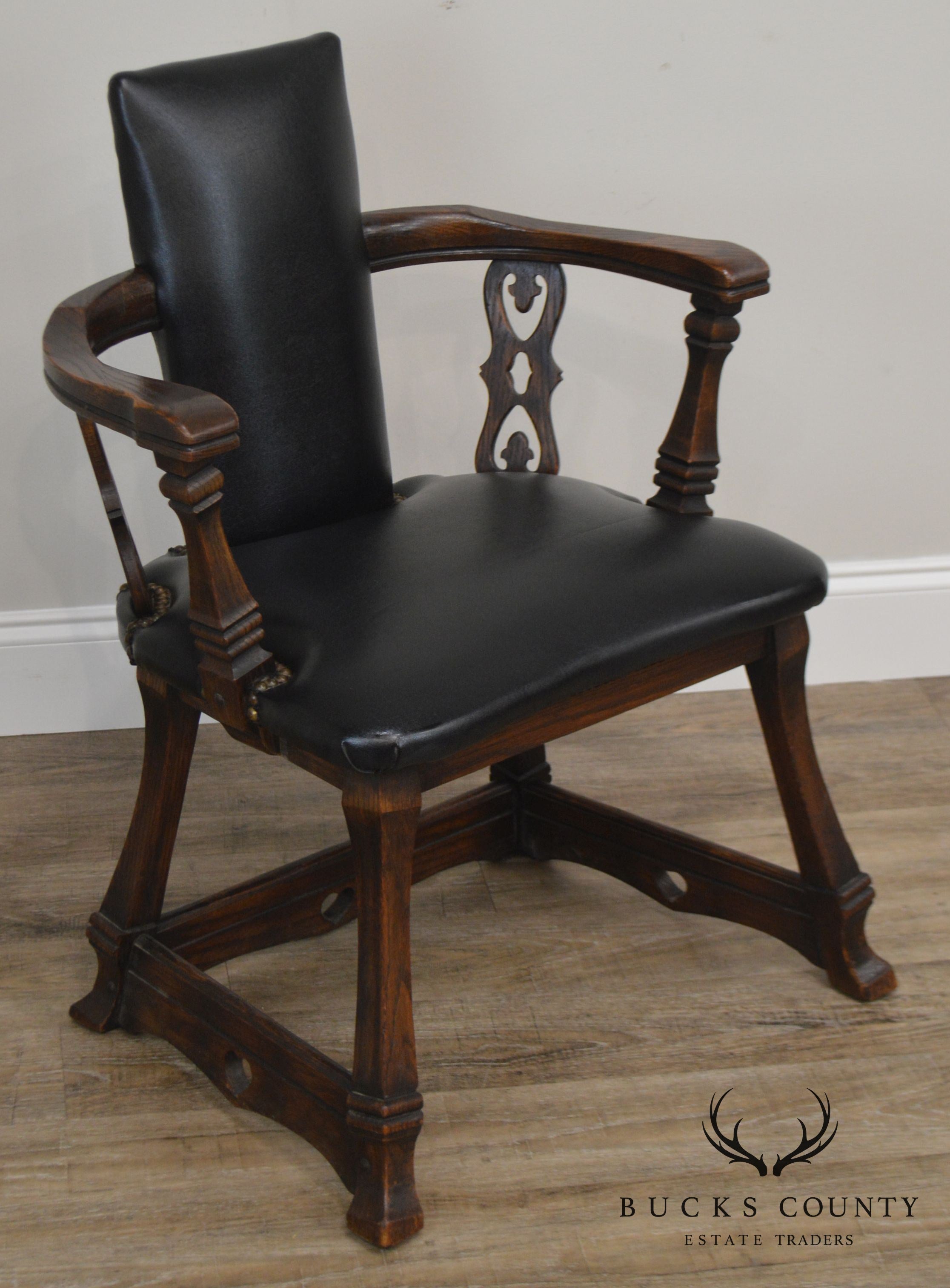 Romweber Viking Oak Vintage Captains Armchair