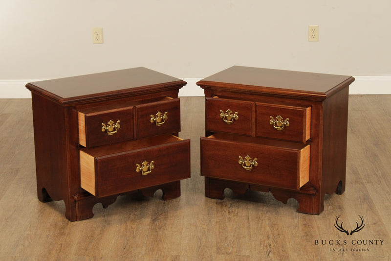 Thomasville Winston Court Collection Pair of Two Drawer Cherry Nightstands