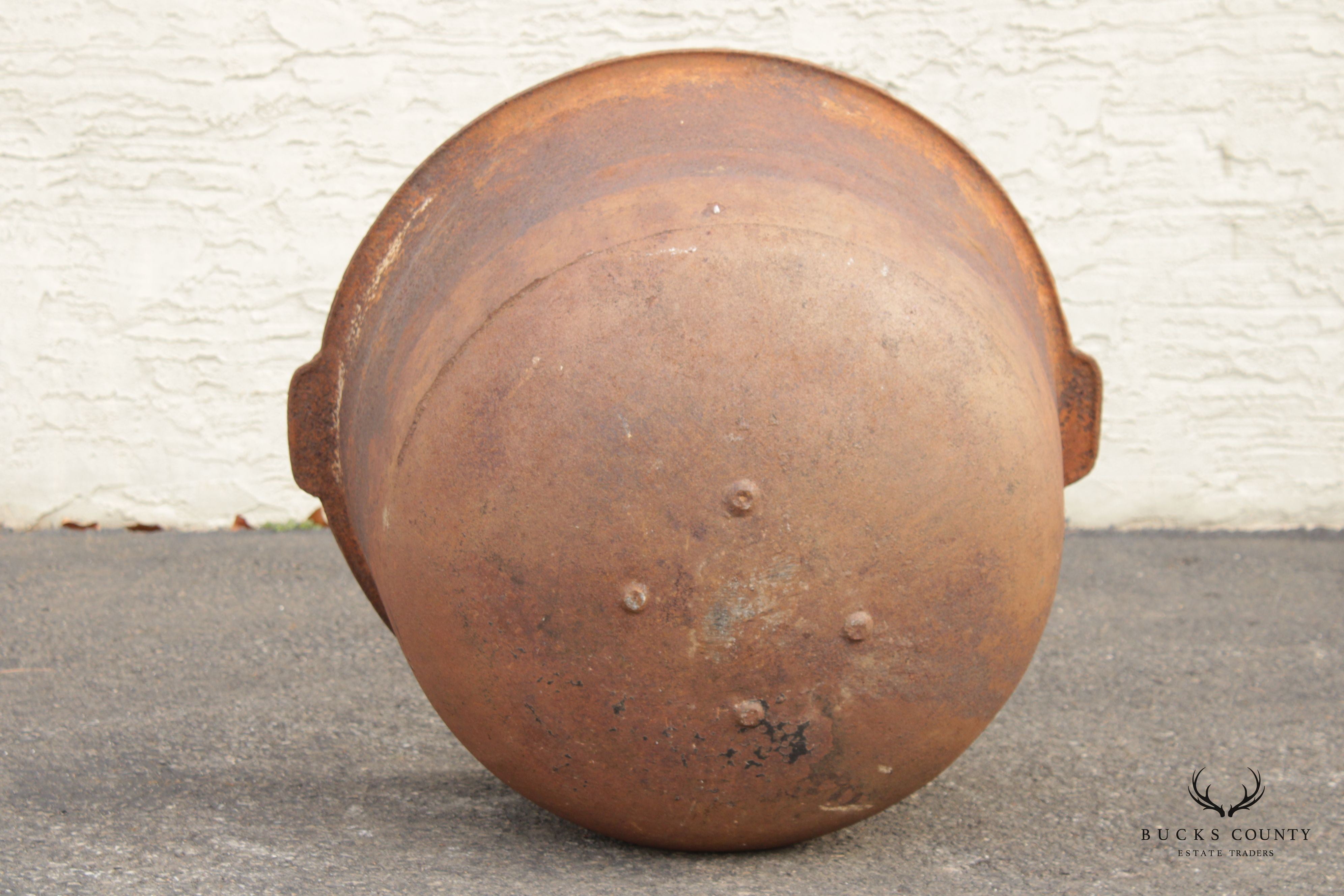 Antique Rustic Large Cast Iron Cauldron