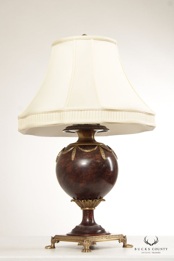 Neoclassical Style Brass Mounted Vasiform Table Lamp