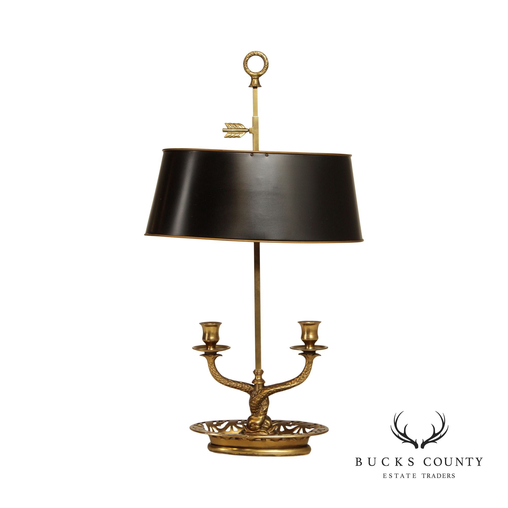 French Regency Style Brass Bouillotte Table Lamp