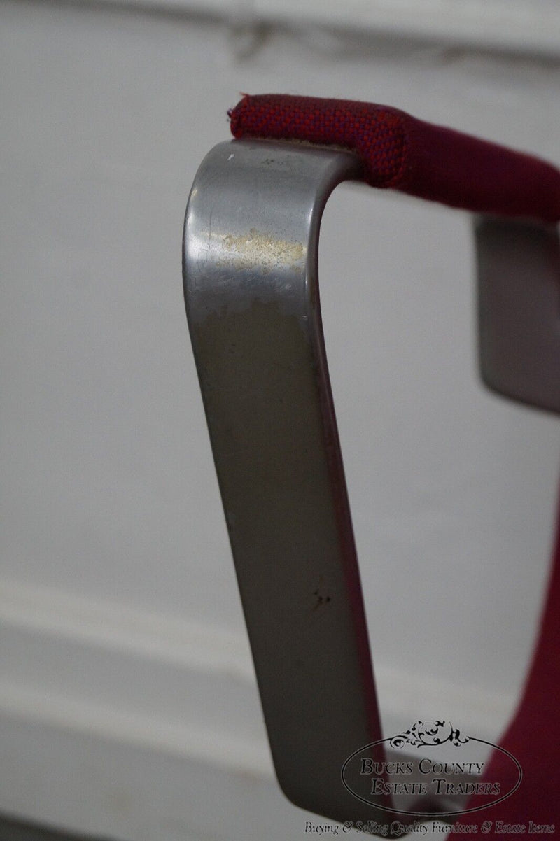 Fritz Hansen Mid Century Modern Swivel Oxford Aluminum Frame Office Arm Chair