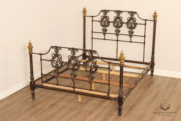 Quality Art Deco Style Brass and Iron Queen Bed Frame