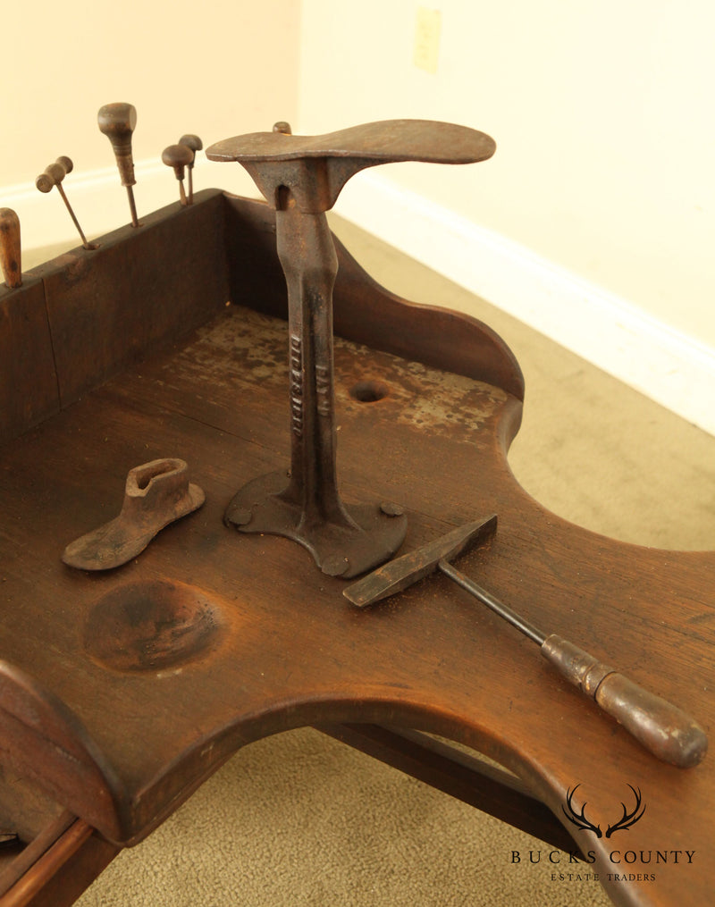 Antique American Cobblers Bench with Tools