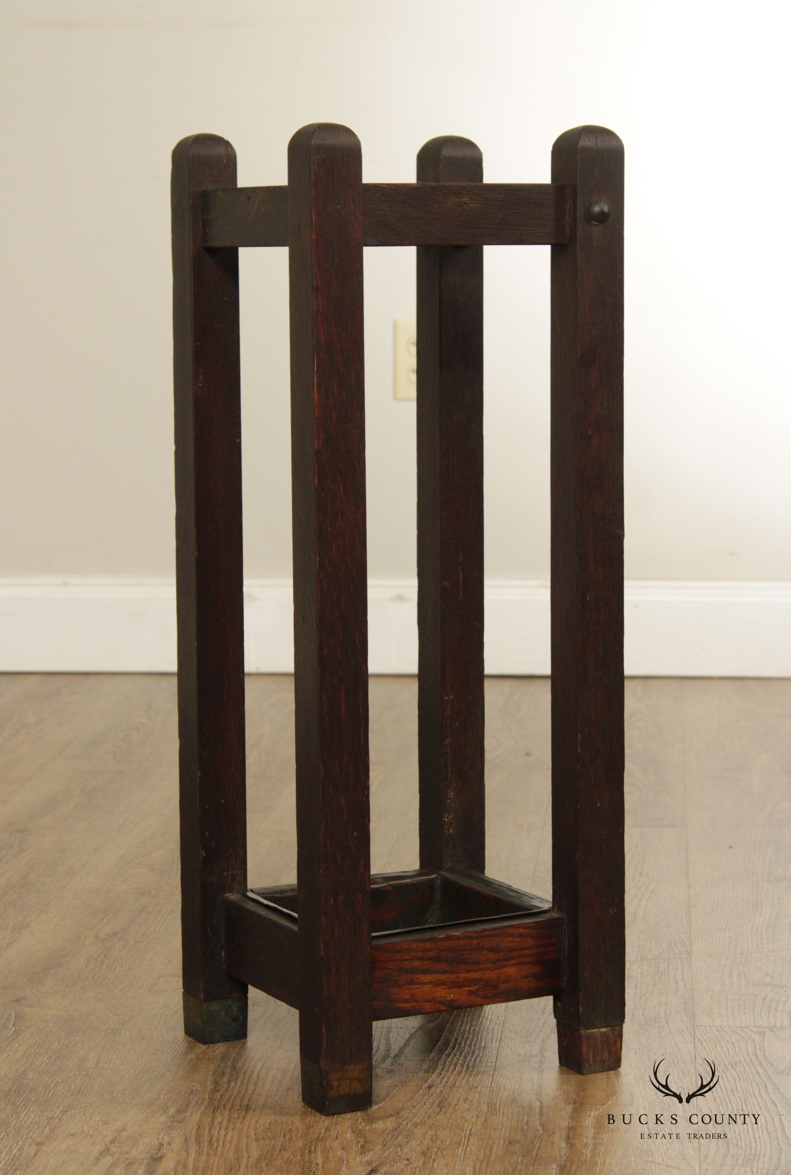 Antique Mission Oak Umbrella Stand