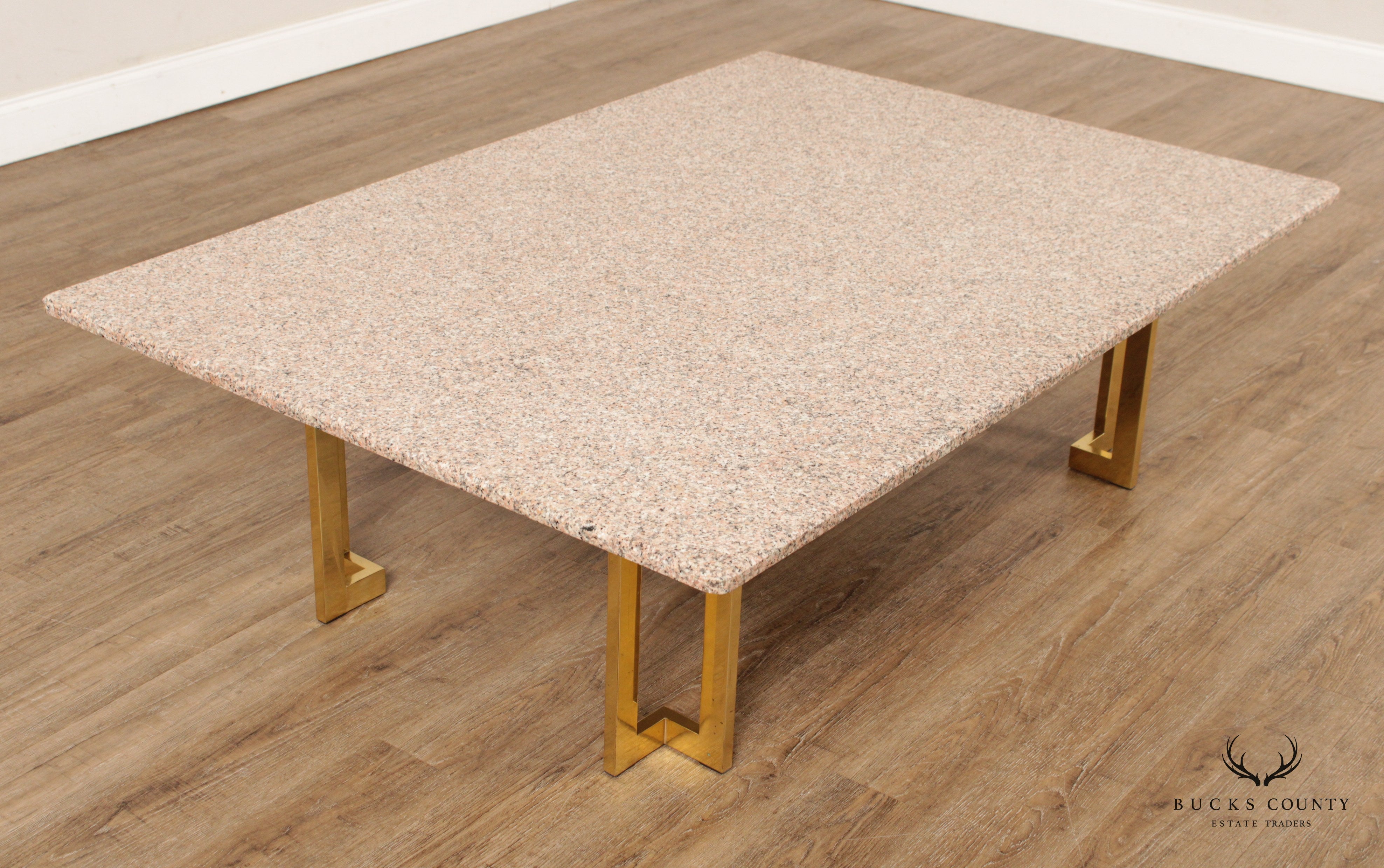 Modern Vintage Brass & Granite Coffee Table