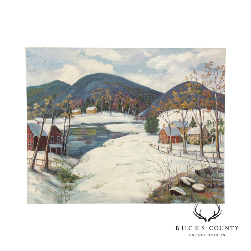 Ann Yost Whitesell 'Blue Mountain' Landscape Original Oil Painting