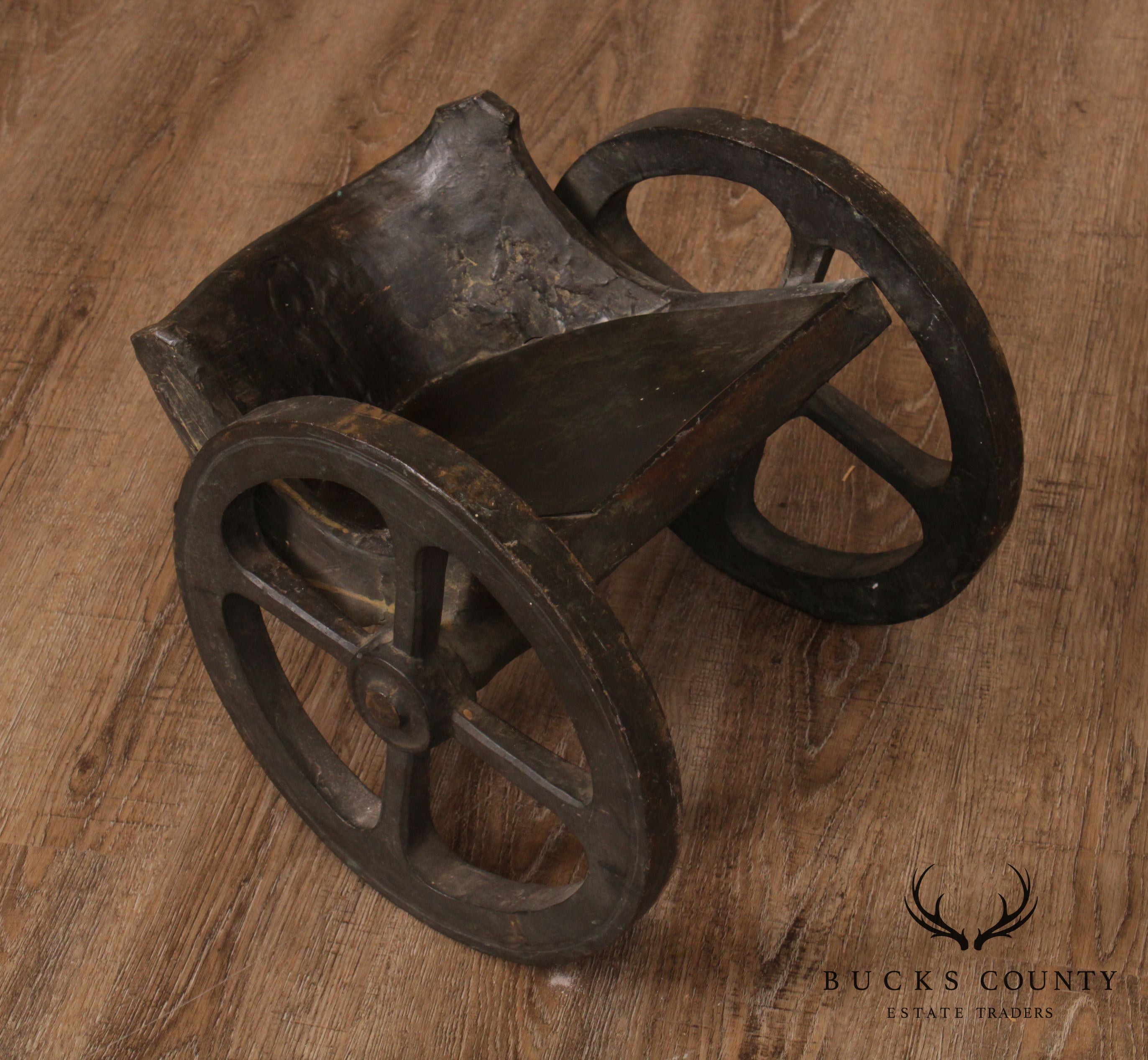 Vintage Bronze Chariot Sculpture