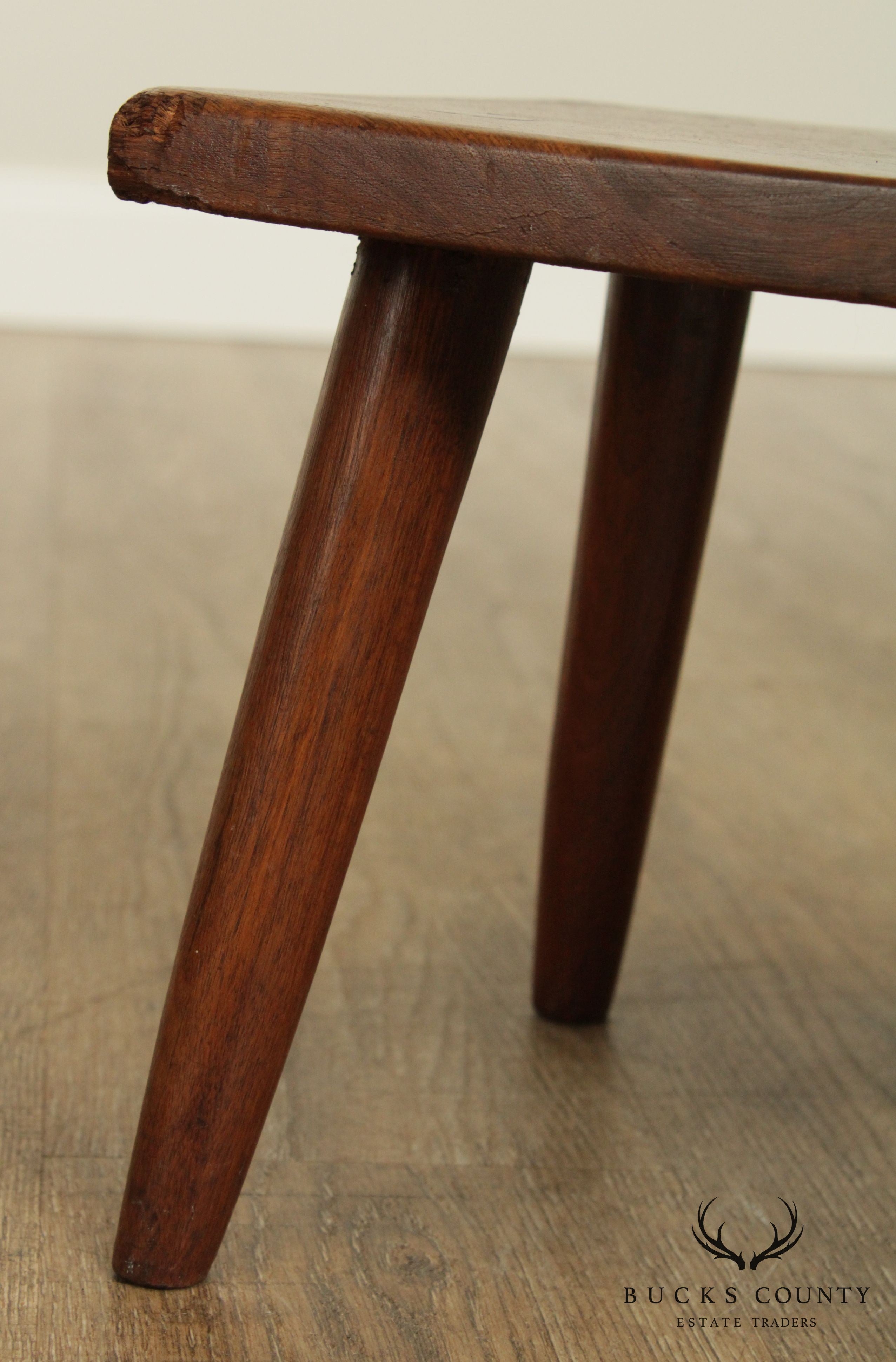 Studio Crafted Mid Century Walnut Small Stool