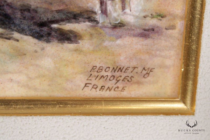 Pierre Bonnet 'The Wild West' Limoges France Enamel Wall Plaque