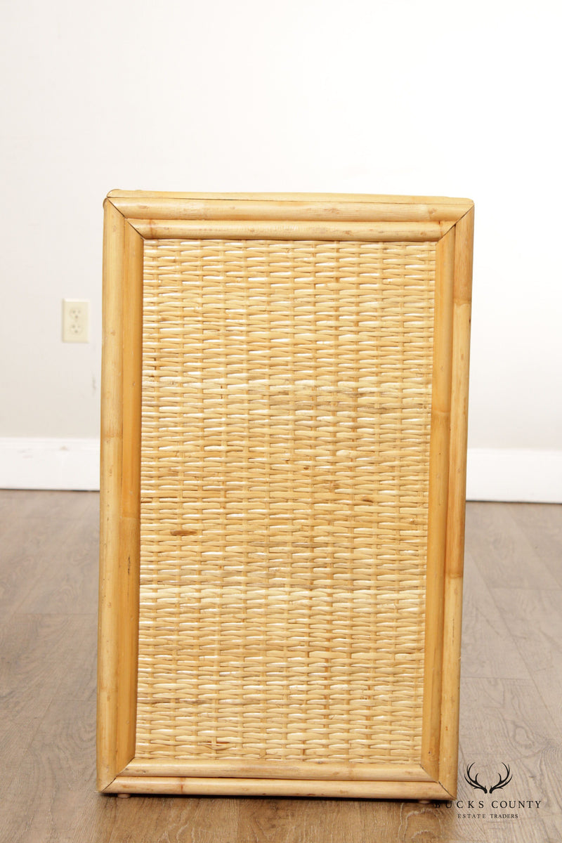 Vintage Wicker and Bamboo Etagere