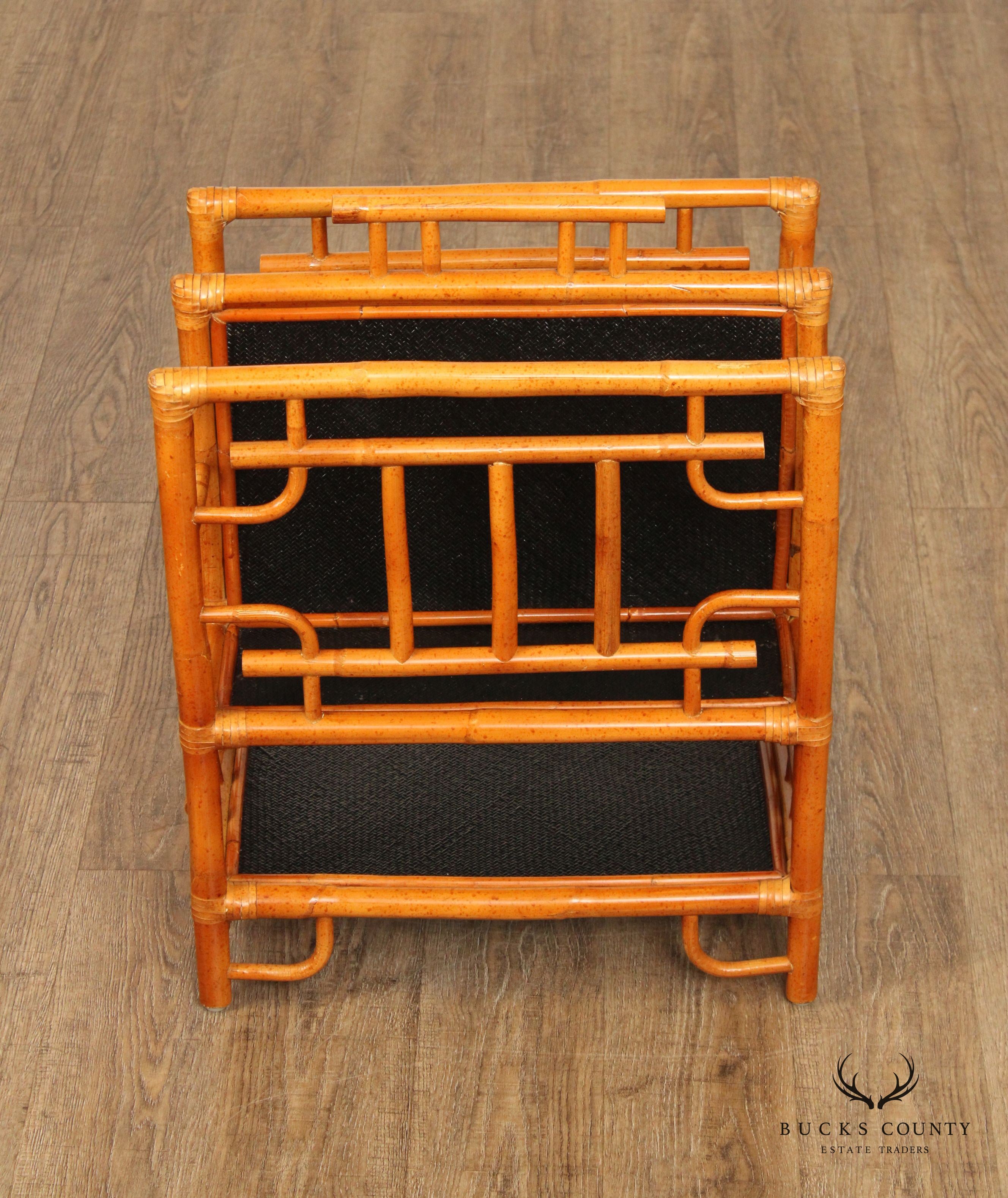 Vintage Chinese Stye Bamboo Magazine Rack