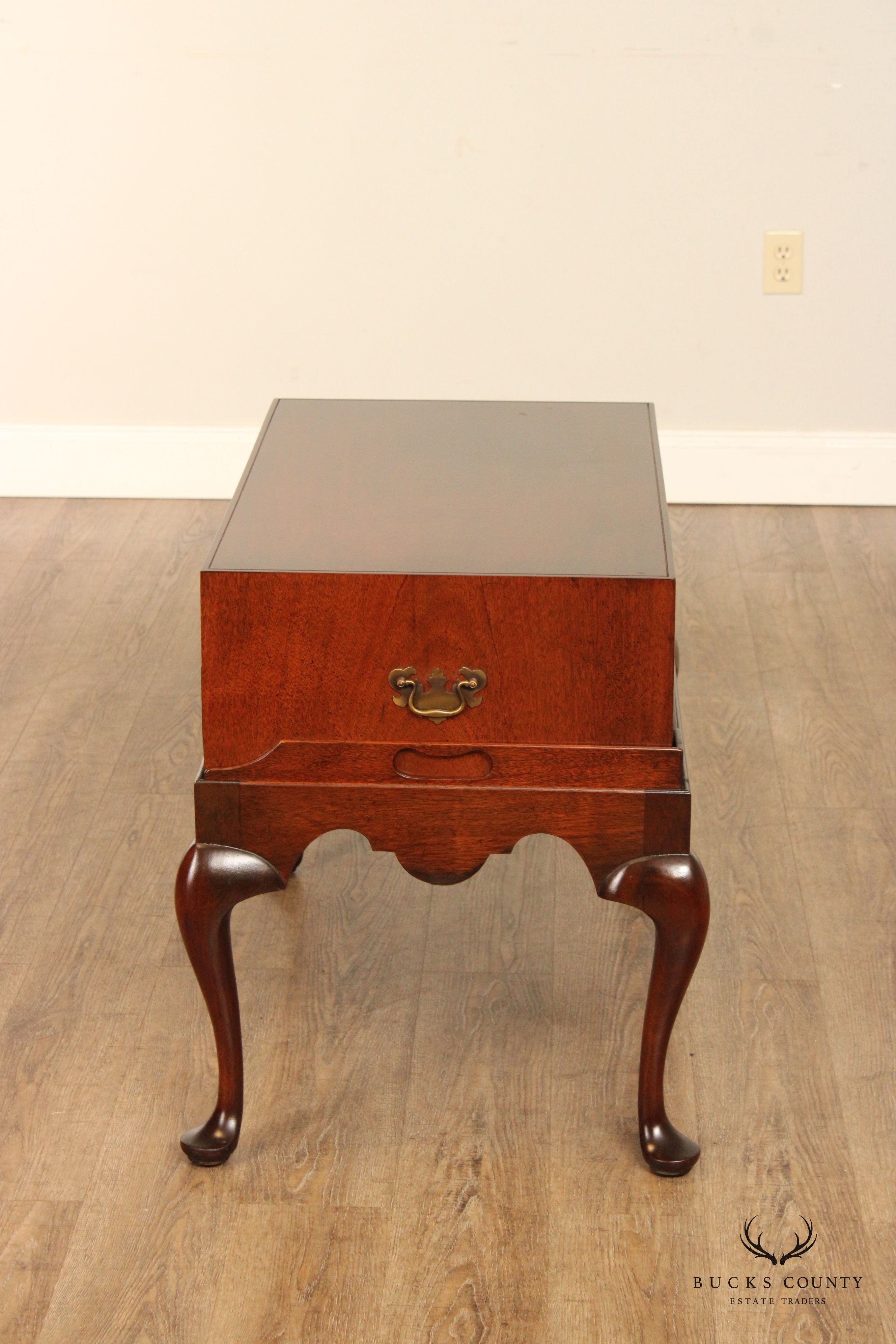 Biggs Furniture Queen Anne Style Mahogany Silverware Chest Table