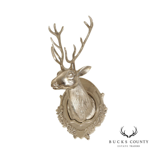 Contemporary Polished Aluminum Mounted Stag Bust
