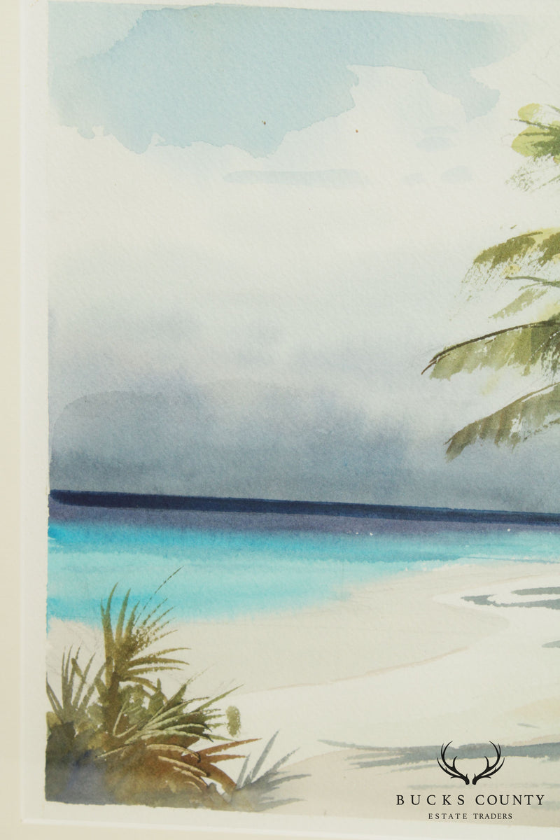 Lee Everett Tropical Sea Scape Watercolor Painting
