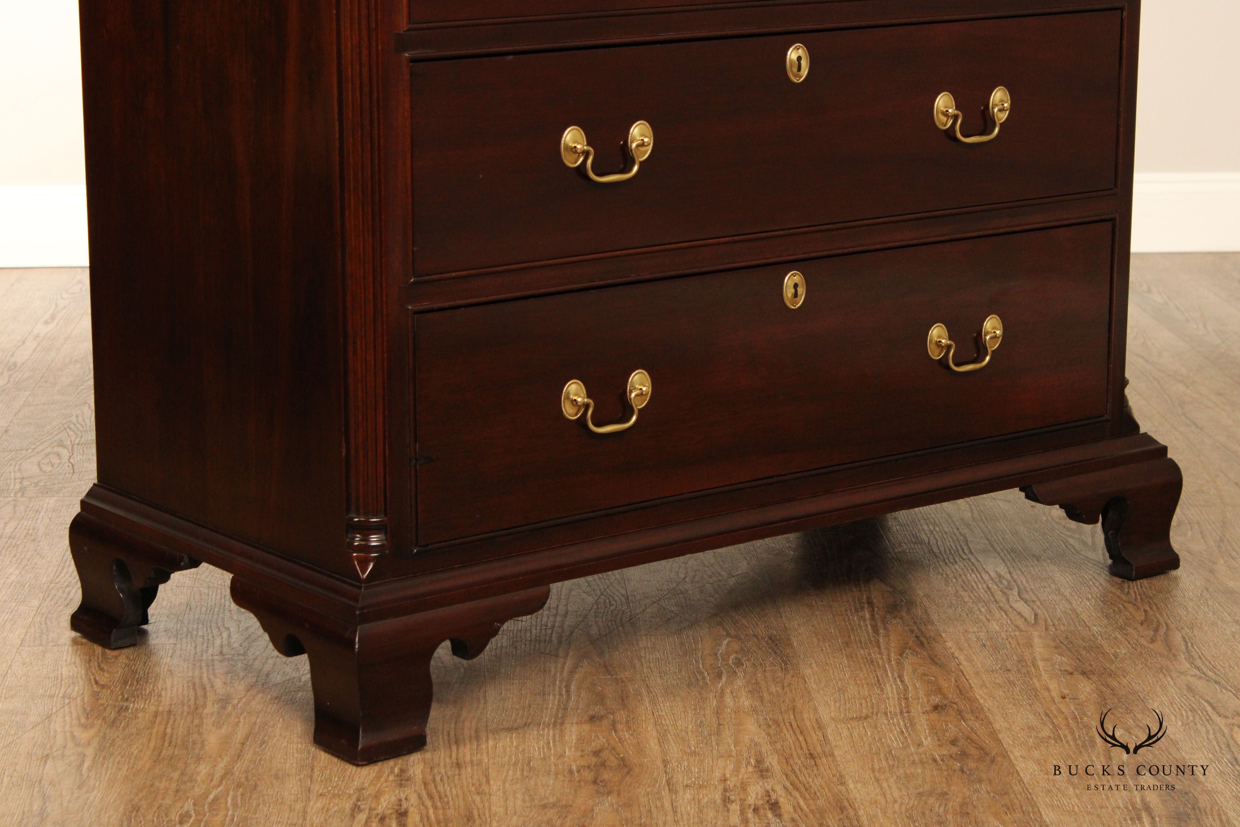 Stickley Chippendale Style Mahogany Tall Chest of Drawers