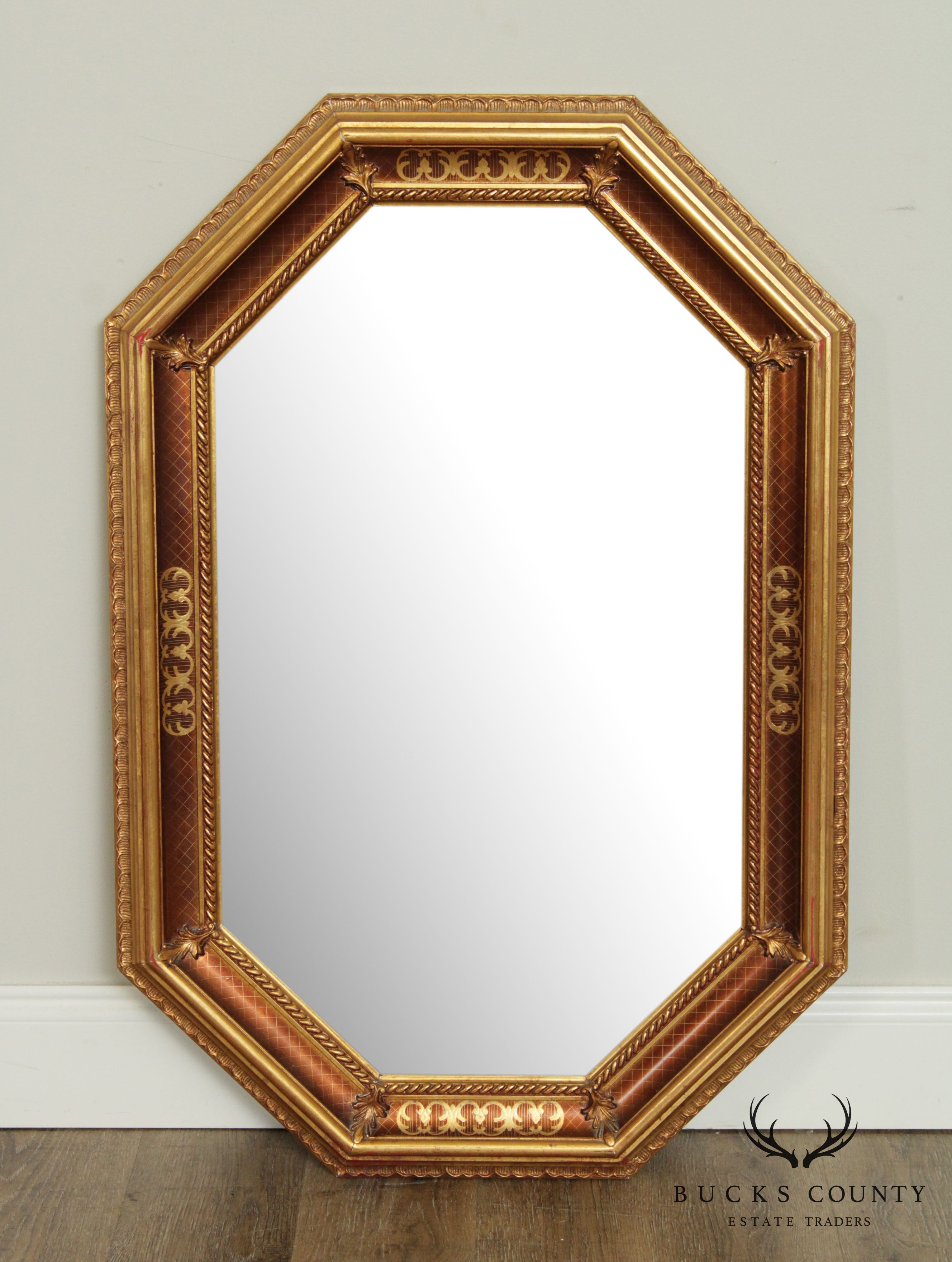 Vintage Gilt Frame Venetian Style Beveled Wall Mirror