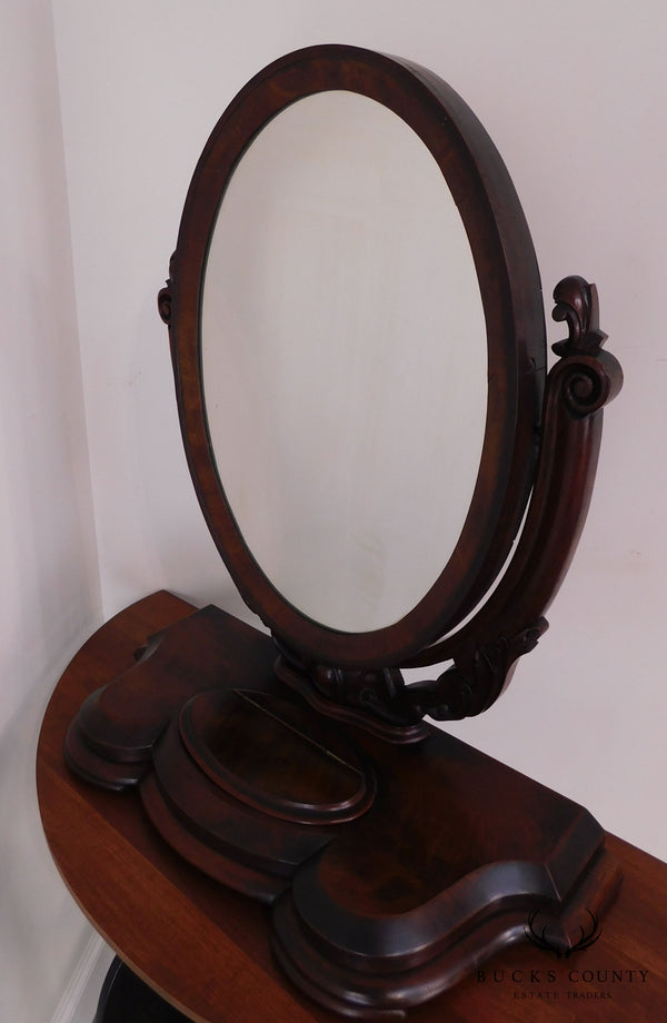 Victorian Shaving Mirror on Walnut Stand