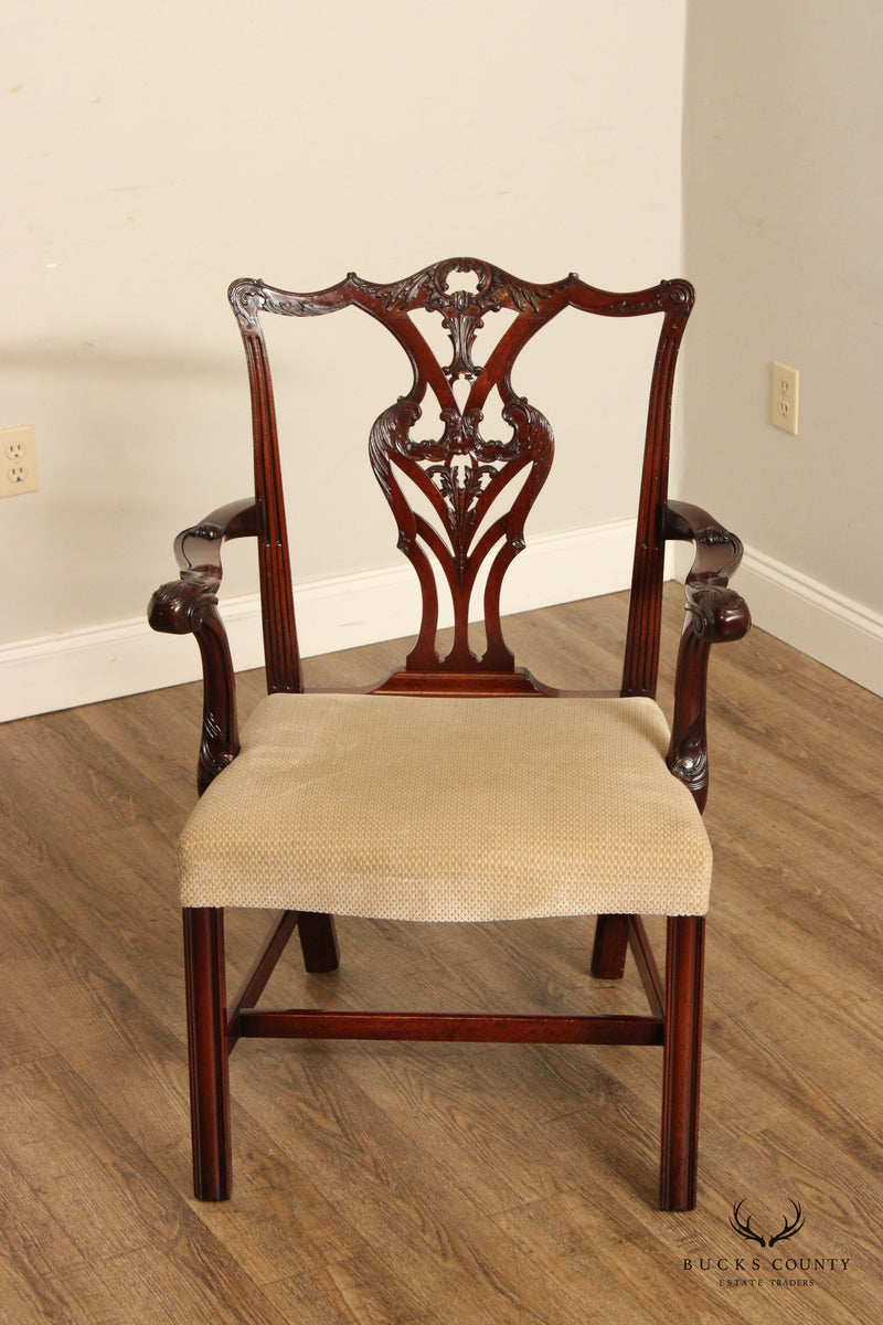 Fine Quality Chippendale Style Mahogany Carved Armchair