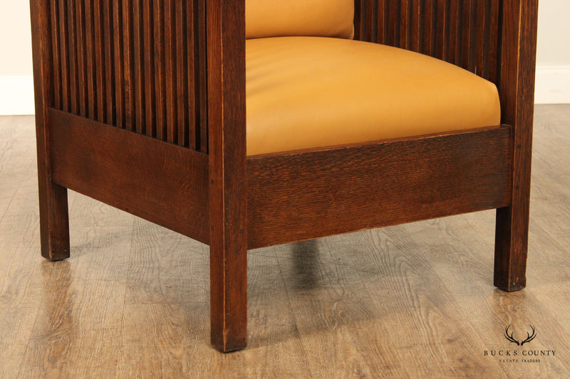 Stickley Mission Collection Oak Spindle Cube Chair Bucks County