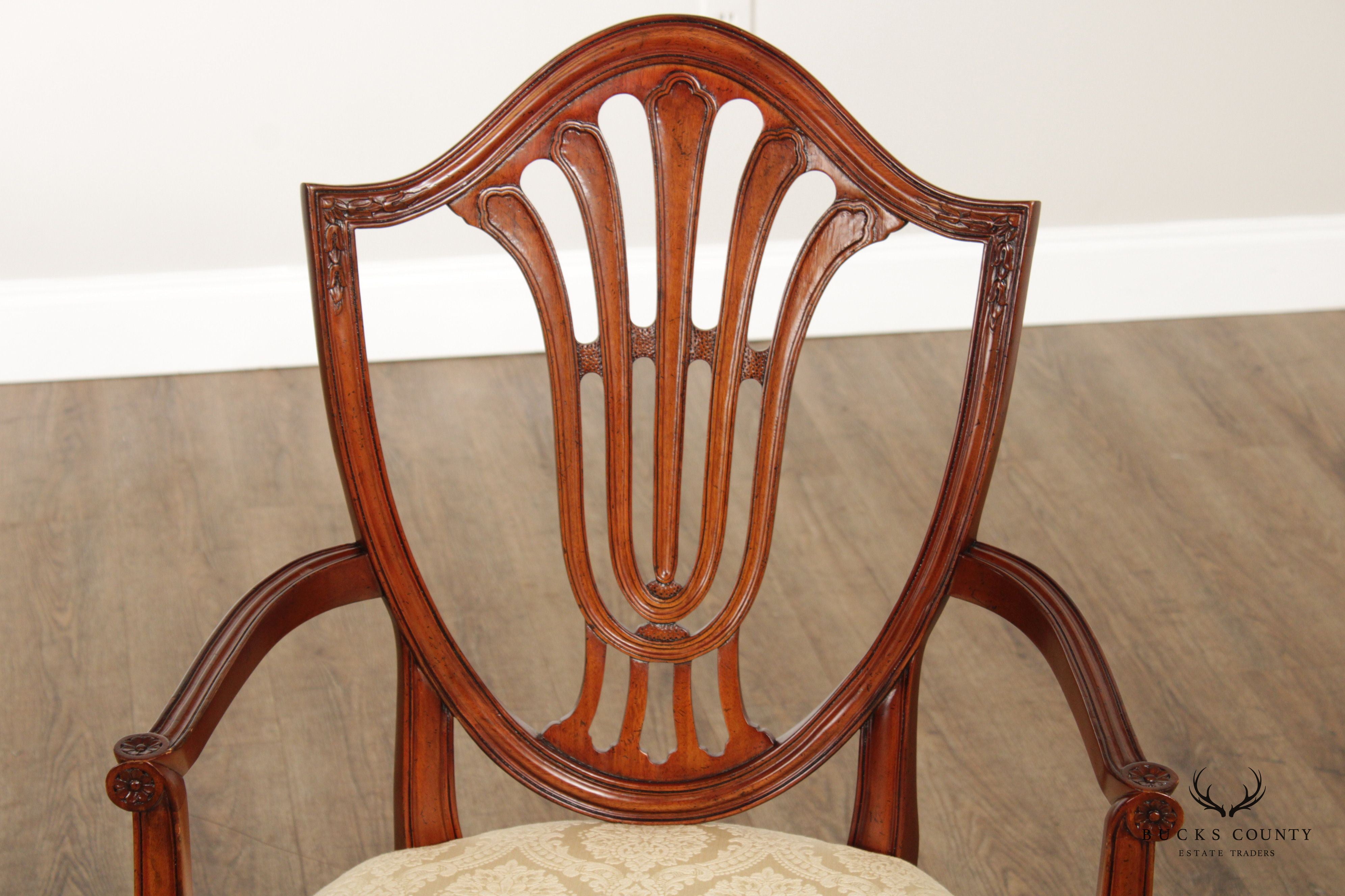 Millender Furniture Hepplewhite Style Set of Eight Mahogany Dining Chairs