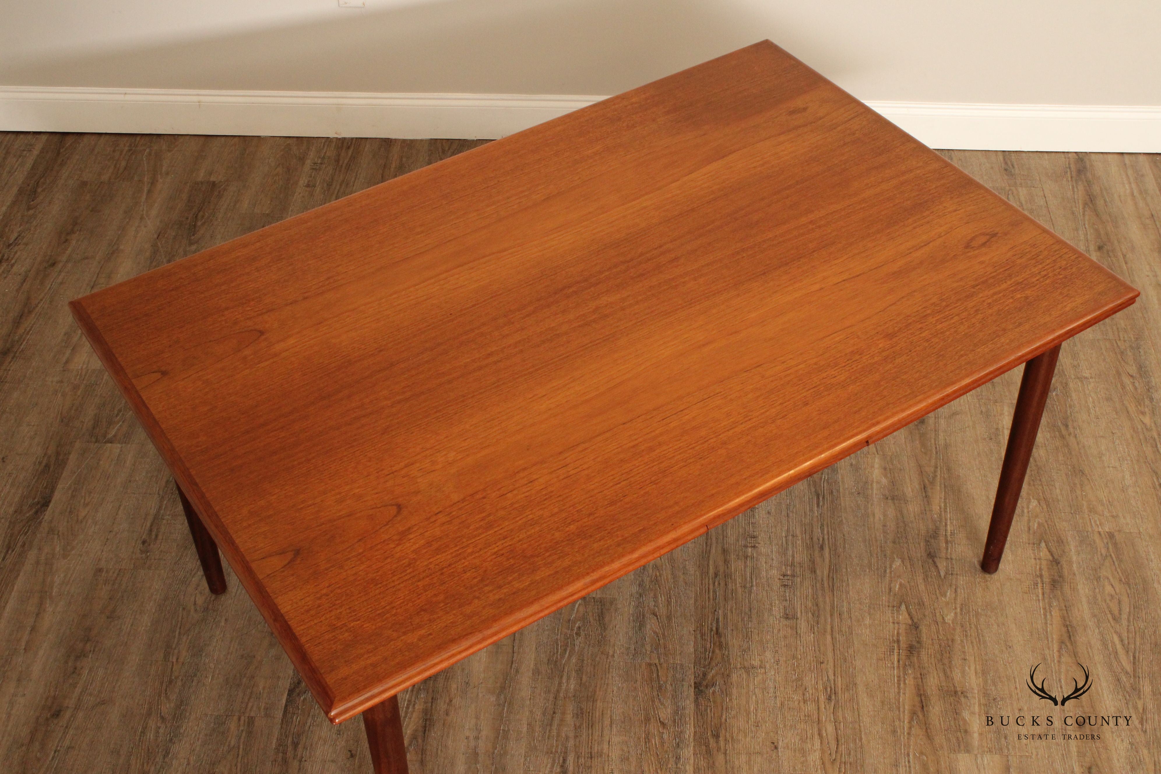 Danish Modern Teak Expandable Refectory Dining Table