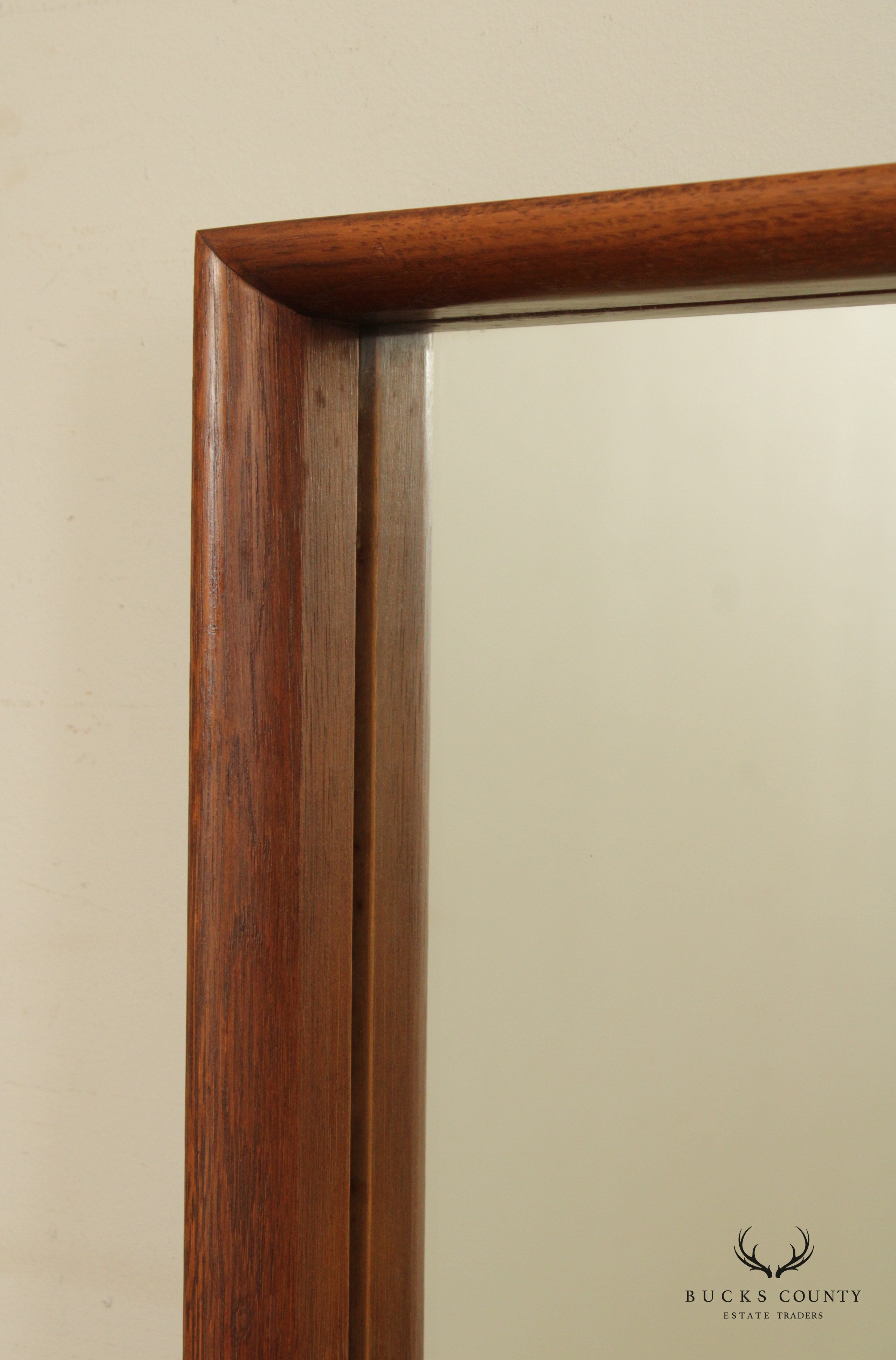 Vintage Walnut Rectangular Wall Mirror