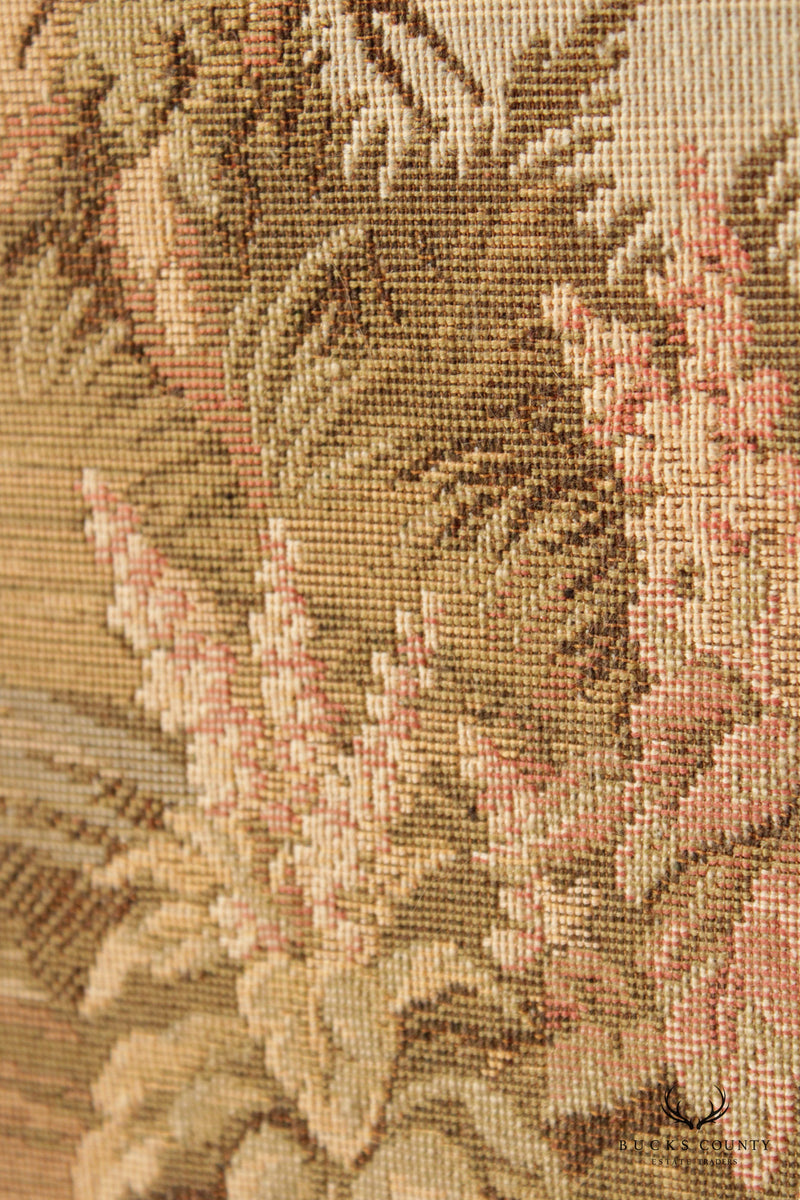 Vintage French Rococo Style Custom Framed Needlepoint Tapestry