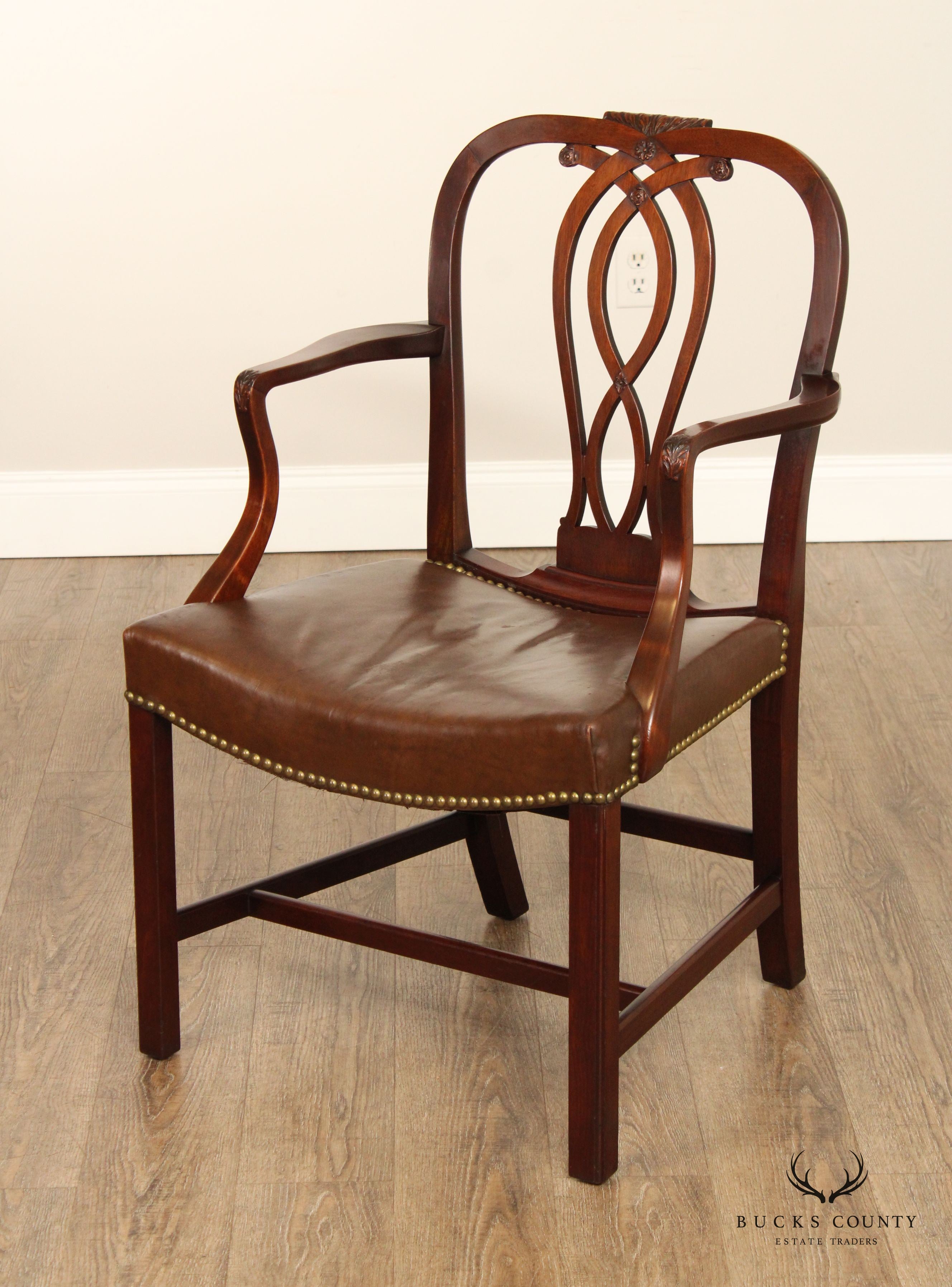 A.H. Davenport Co. Chippendale Style Custom Mahogany Armchair