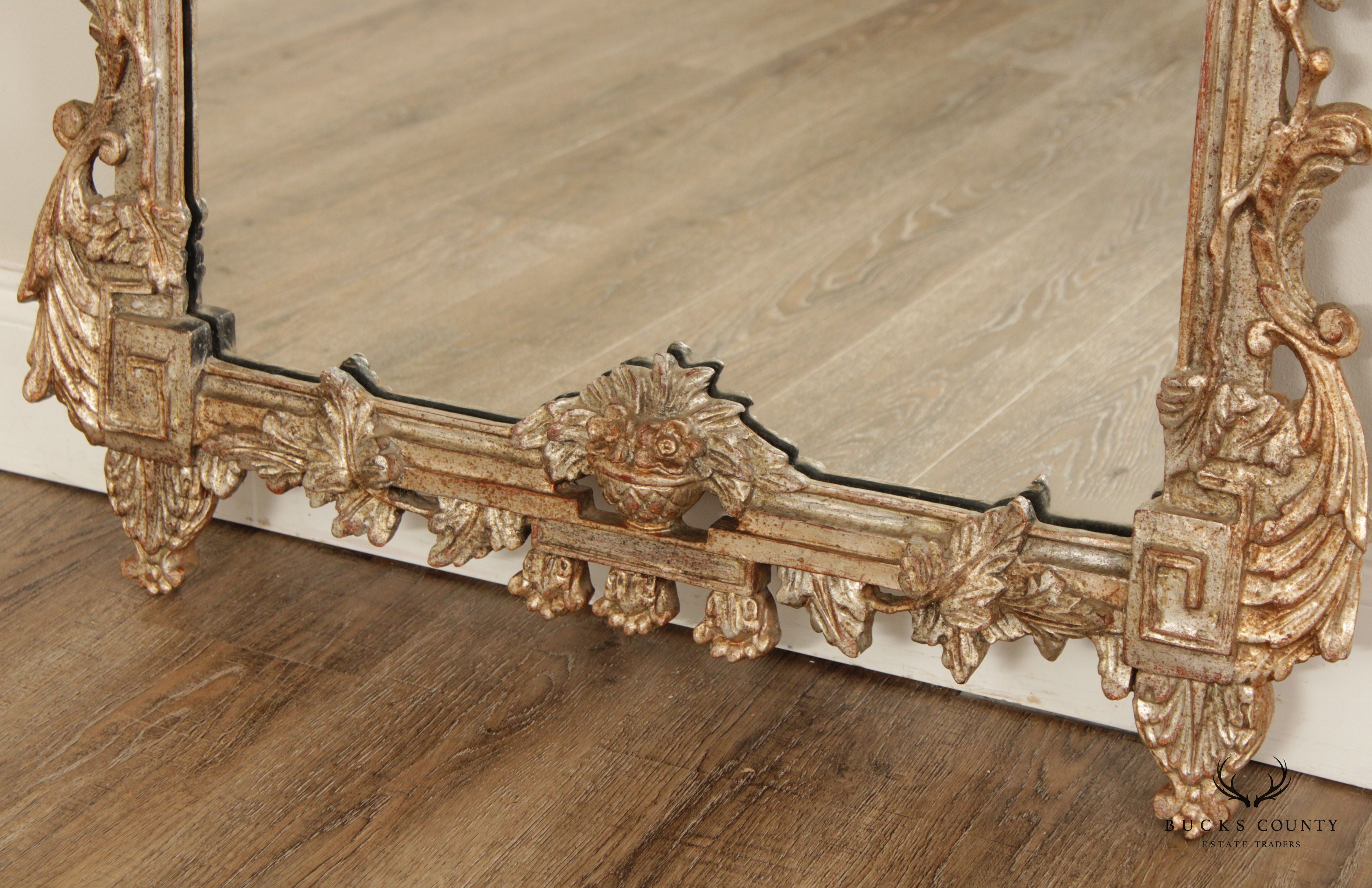 Italian Neoclassical Style Silvered Giltwood Wall Mirror