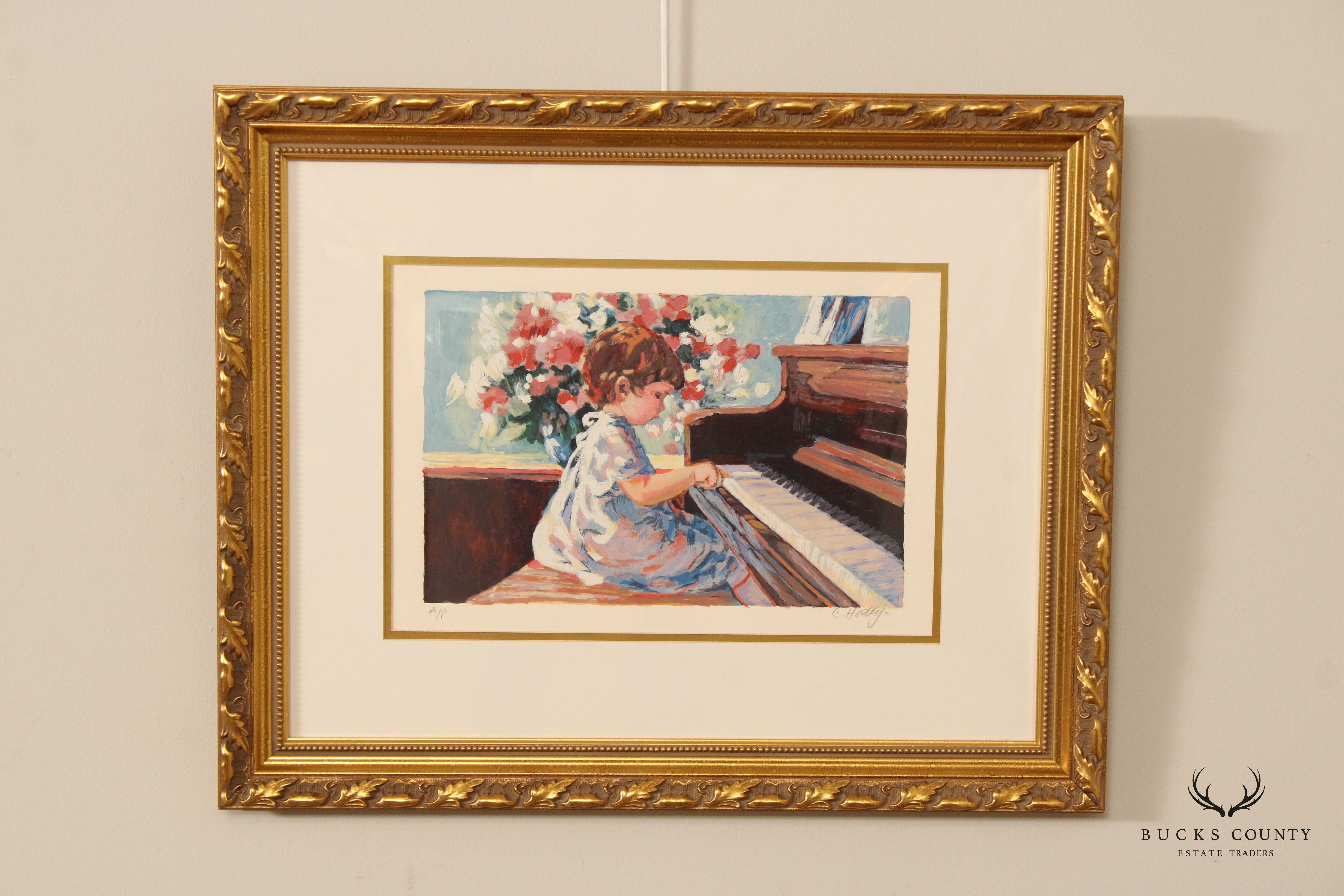 Corinne Hartley 'Piano Lessons' Artist Proof Serigraph