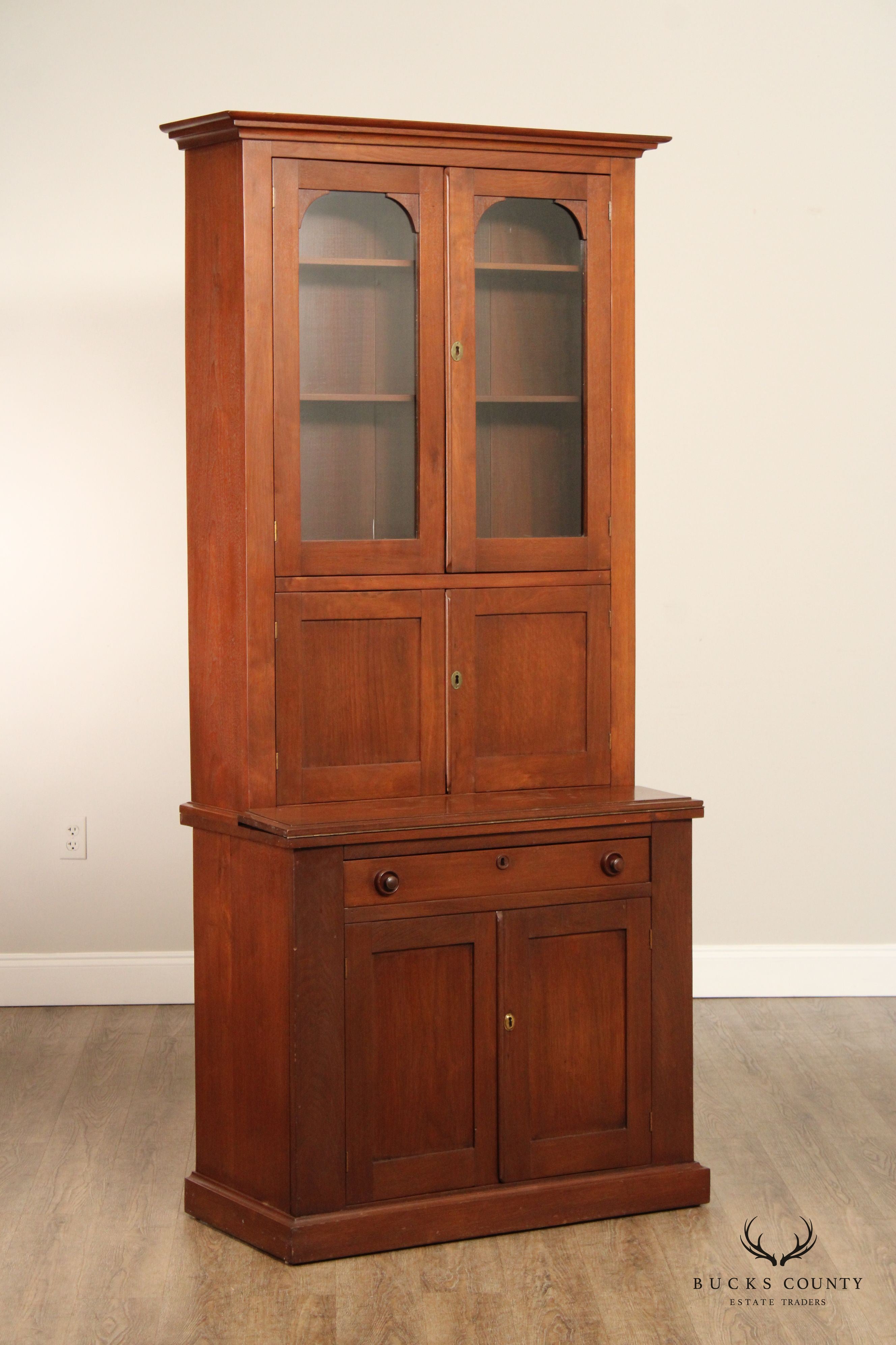 Antique American Walnut Secretary Bookcase