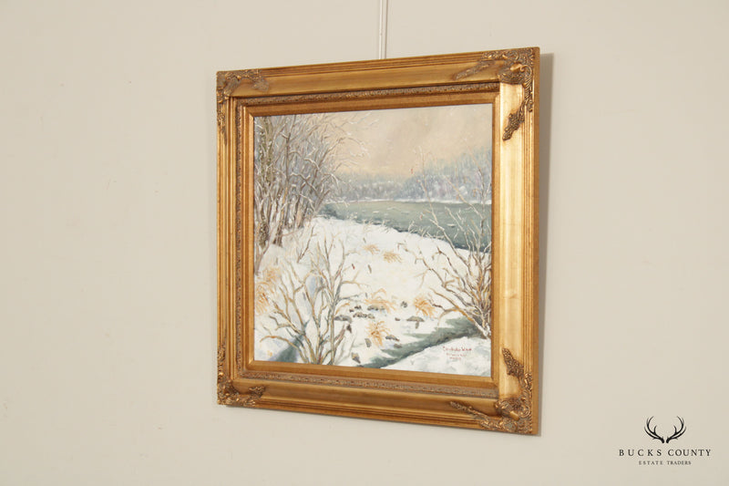 Christopher Willett 'Delaware River New Hope' Original Oil Painting