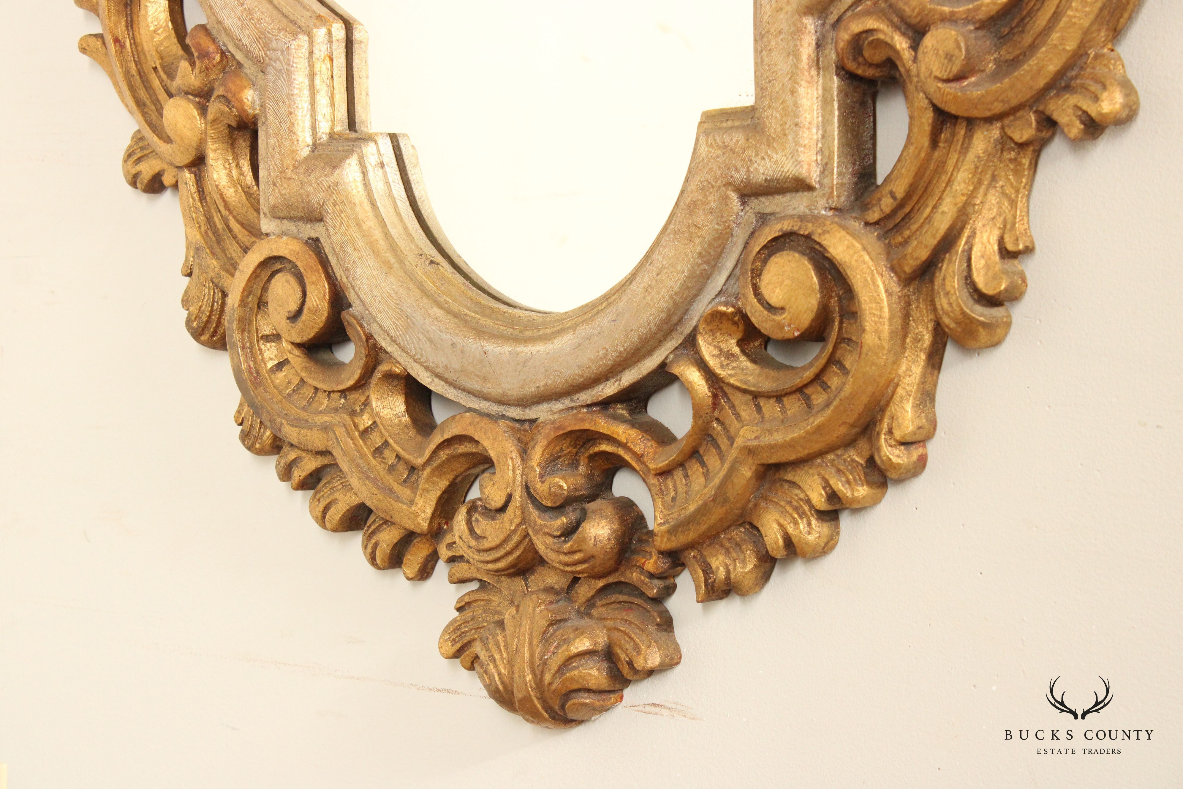 Spanish Revival Style Carved Gilt Large Wall Mirror