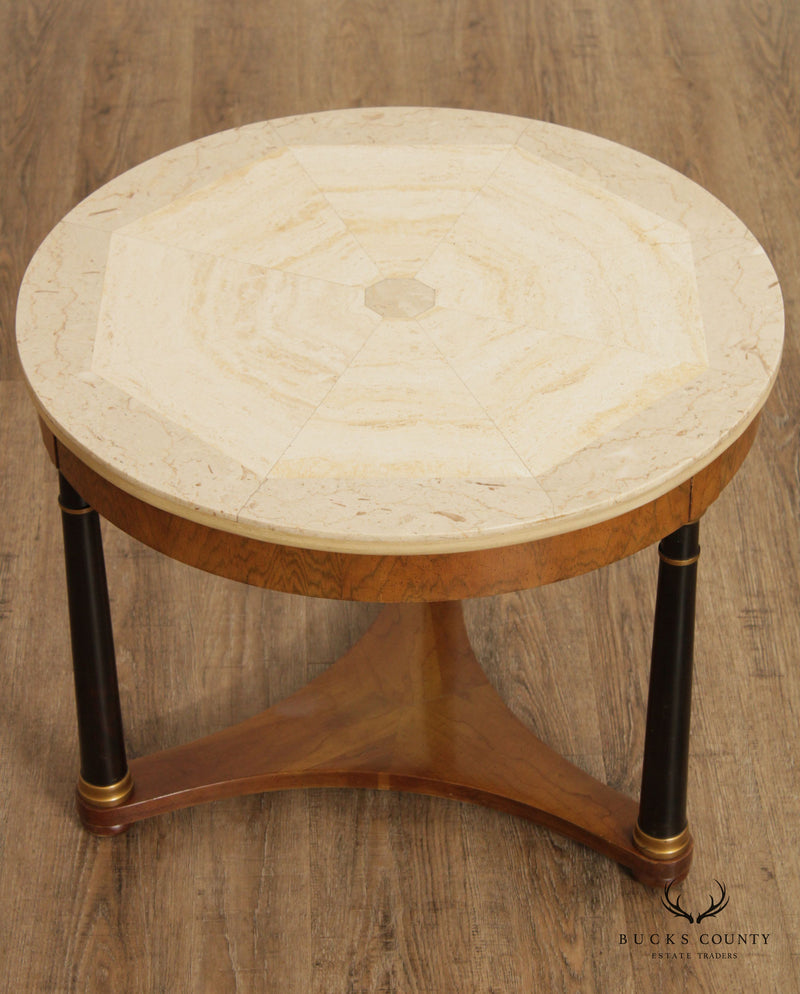 Fine Arts Furniture French Empire Style Round Marble Top Cocktail Table