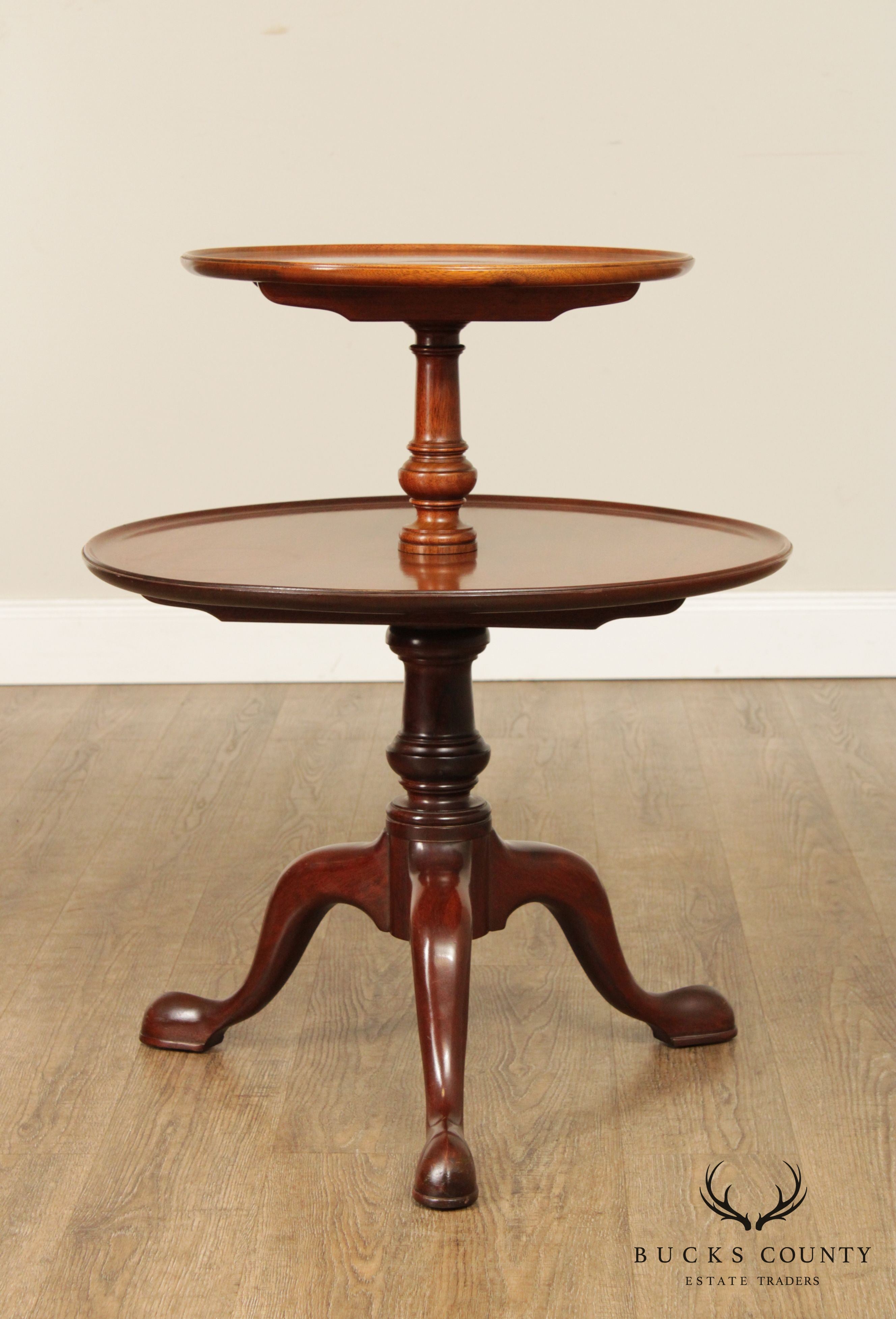 Kittinger Mahogany Queen Anne 2 Tier Dumbwaiter Side Table