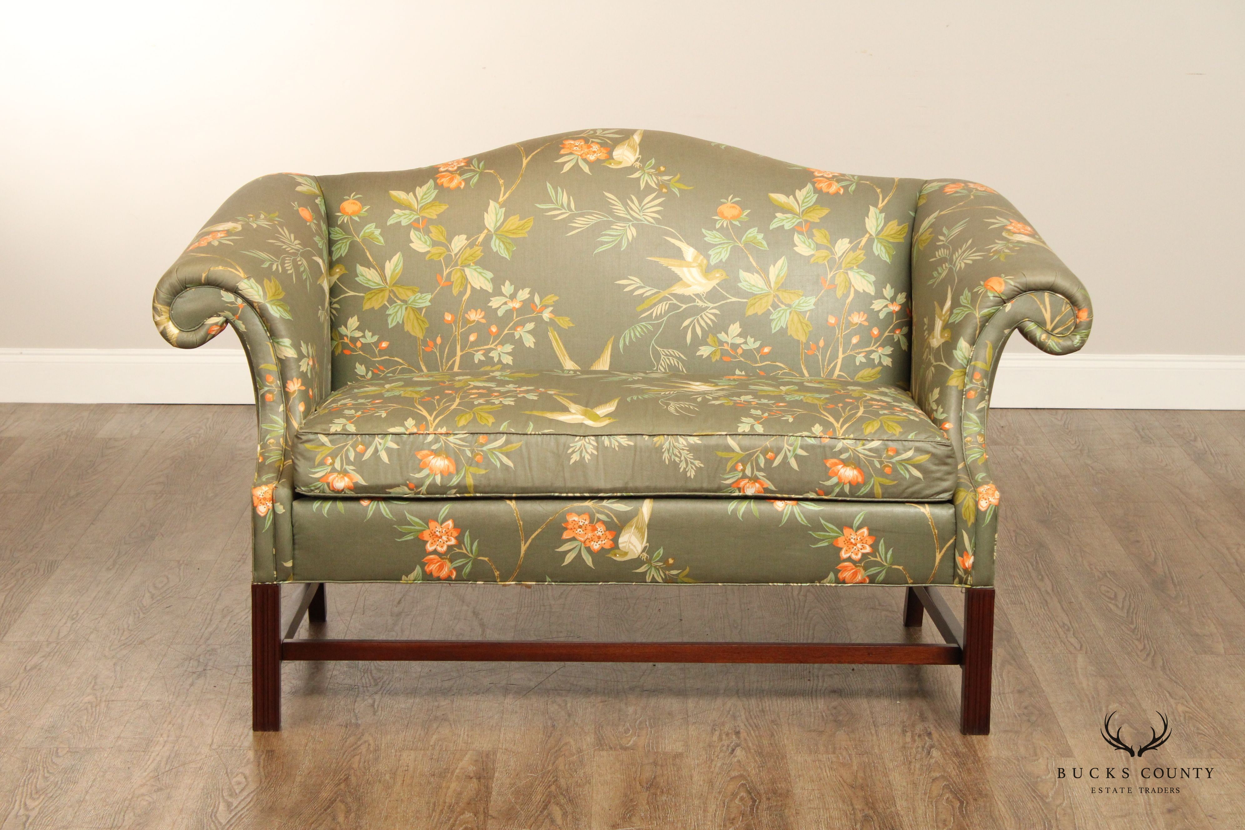 Sherrill Furniture Chippendale Style Camelback Loveseat