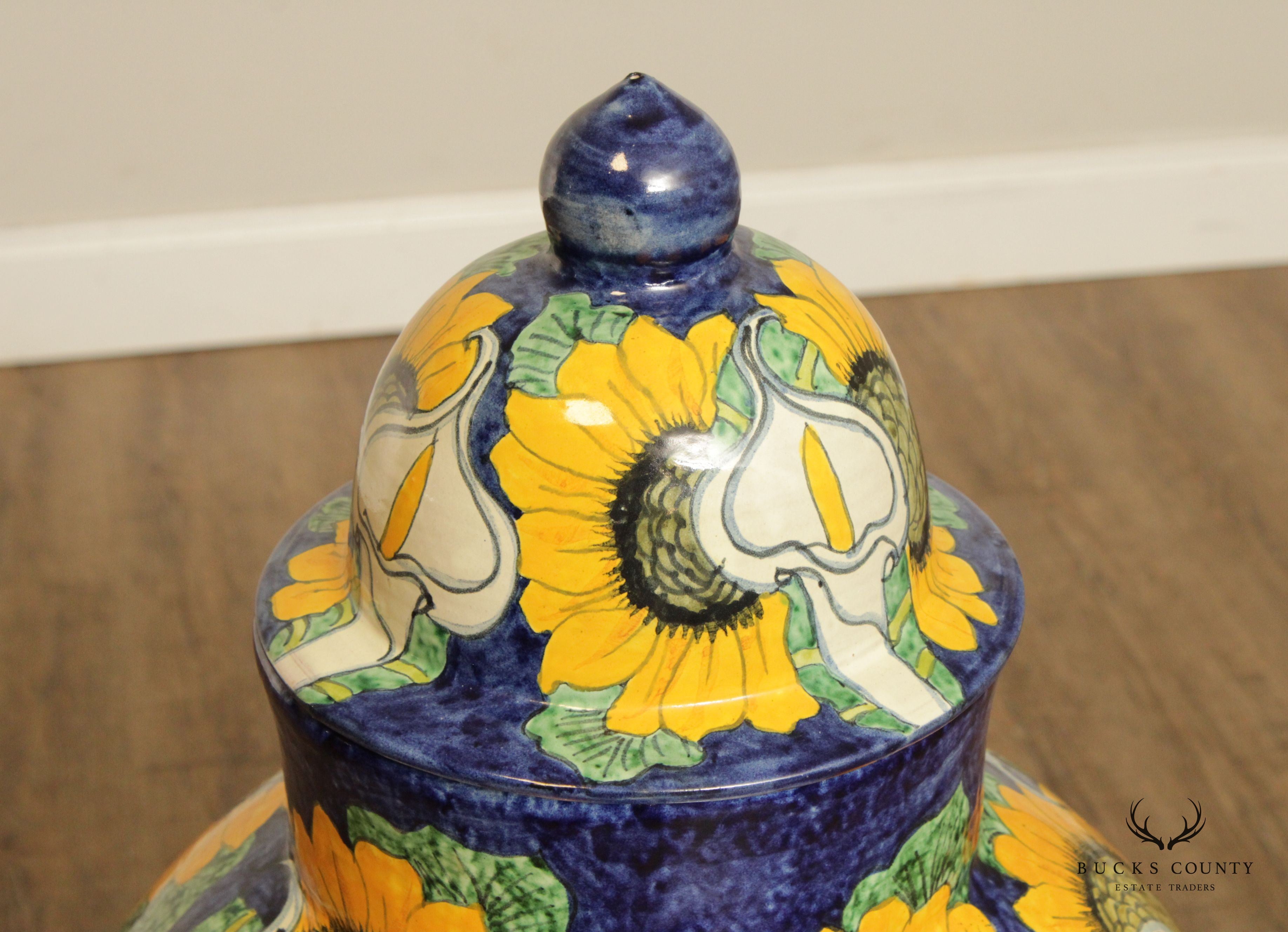 Hand Painted Mexican Pottery Ginger Jar or Urn