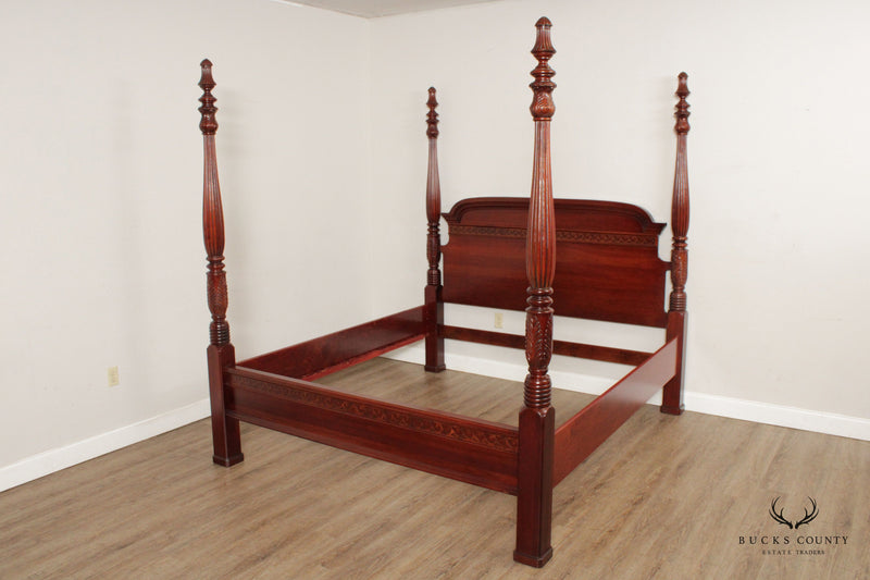 Pennsylvania House Federal Style Carved Cherry King Size Poster Bed