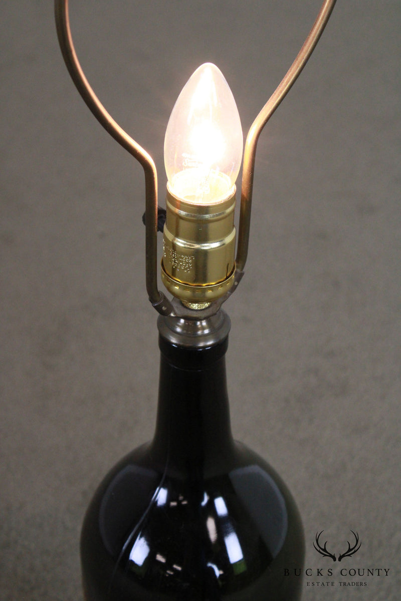 "Vieux Cognac" Bottle Table Lamp Bronze Colored Base Mid Century Modern