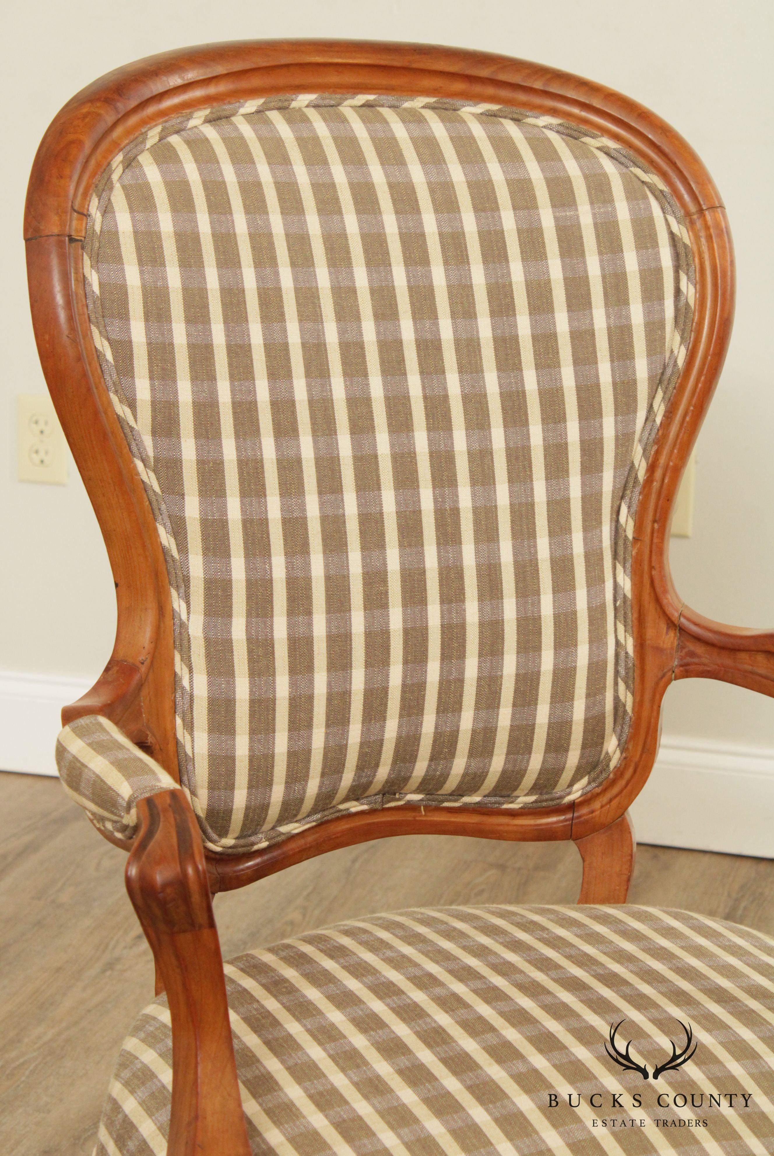 Antique Italian Walnut Spoon Back Armchair