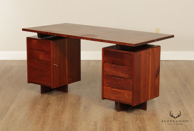 George Nakashima Studio Walnut Double Pedestal Desk